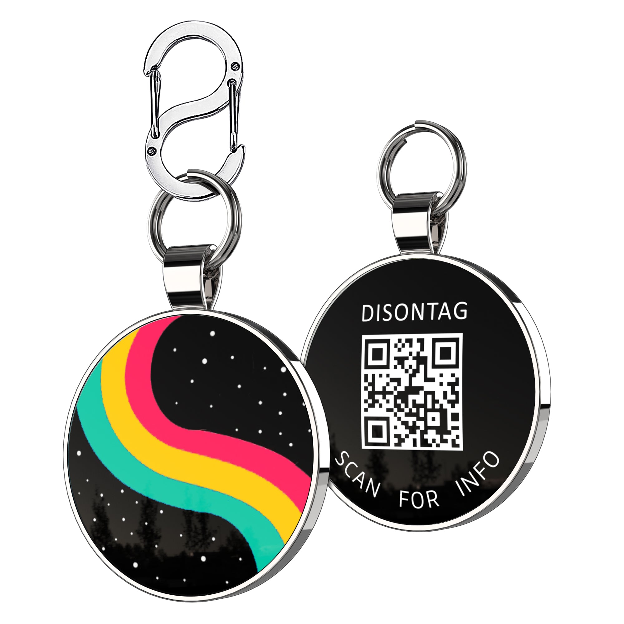 Alloy ID QR code pet tag-Interstellar Rainbow