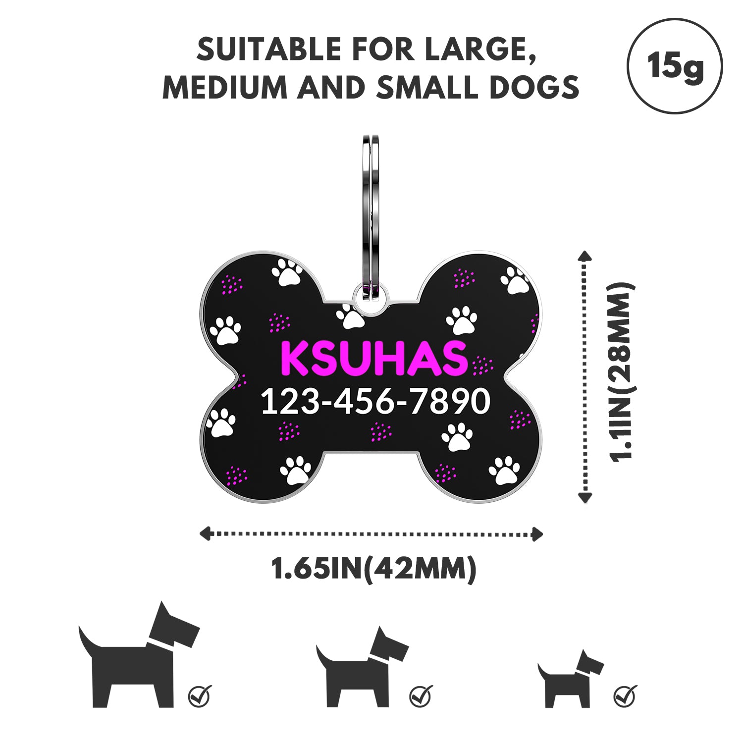 QR code pet tag Colorful text-NO.170929