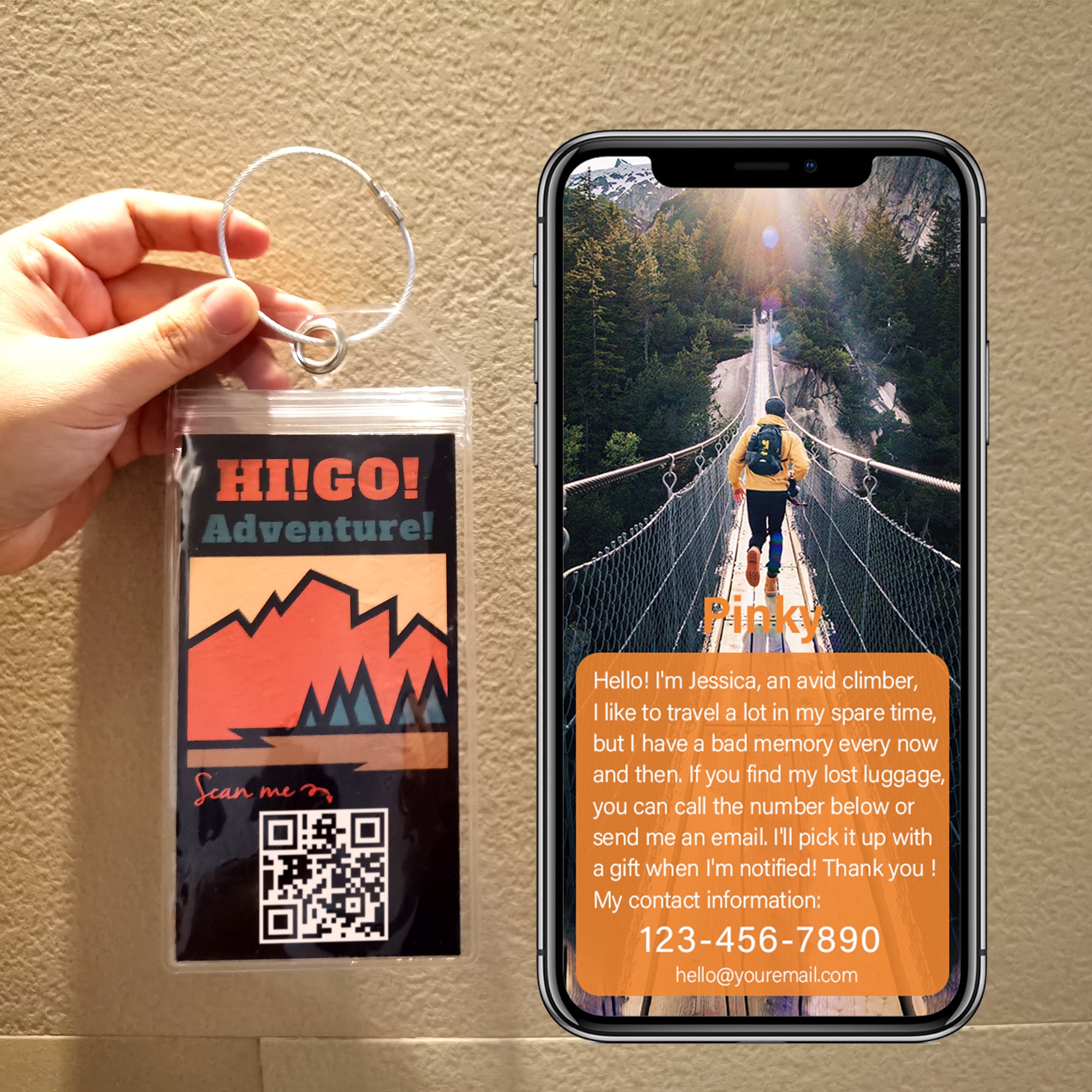 QR Code Clear Cruise Large Luggage Tag, Customized Personal Information-x1