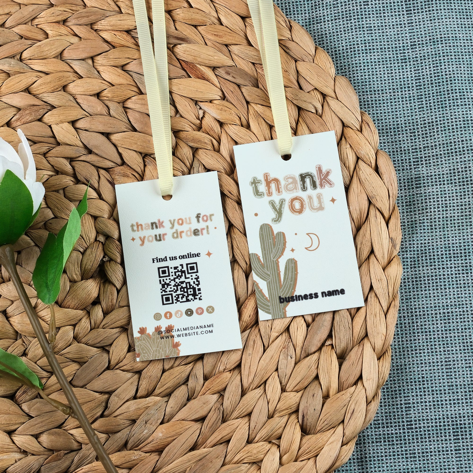 DISONTAG QR Code Editable Thank You Card Hang Tags - H3