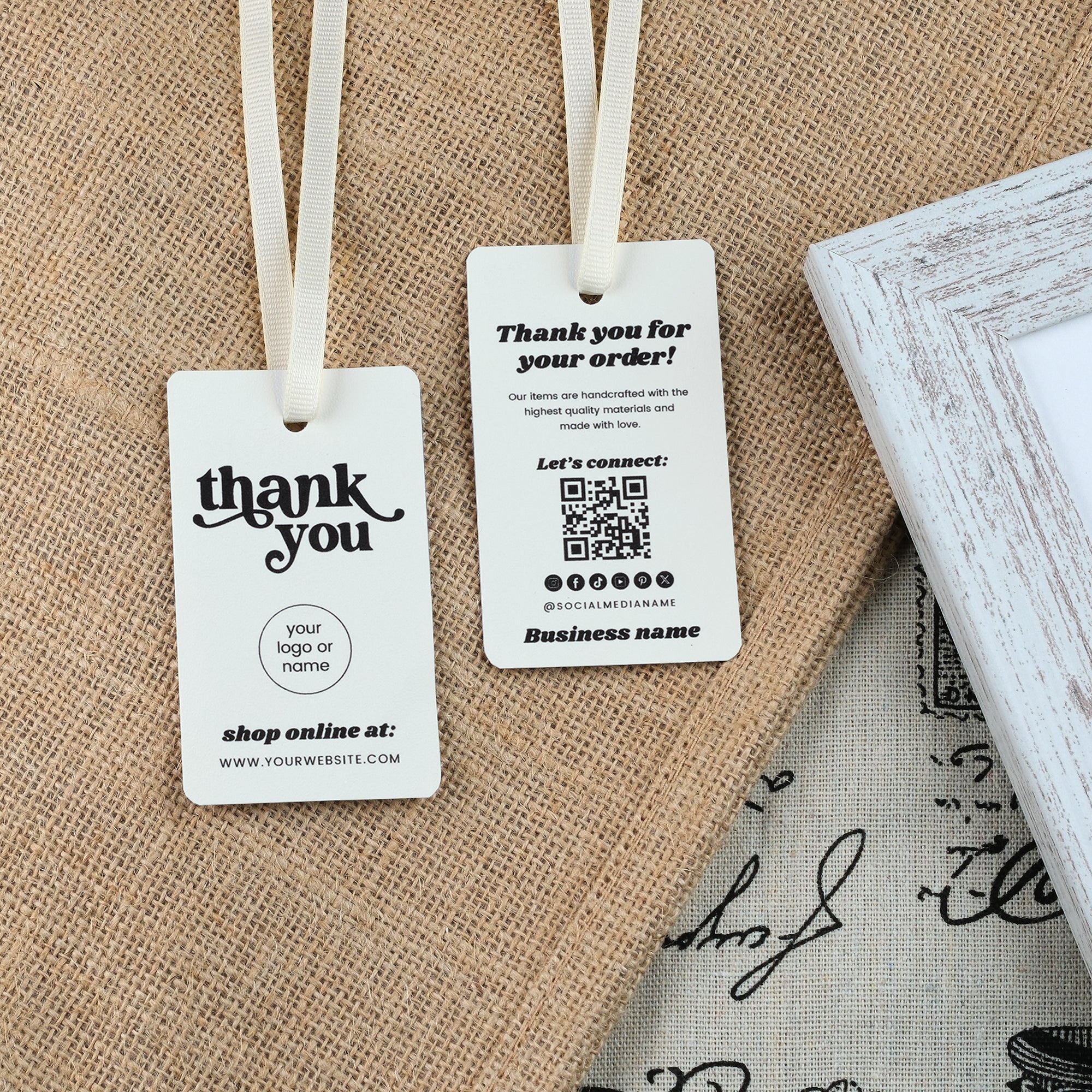 DISONTAG QR Code Editable Thank You Card Hang Tags - H14