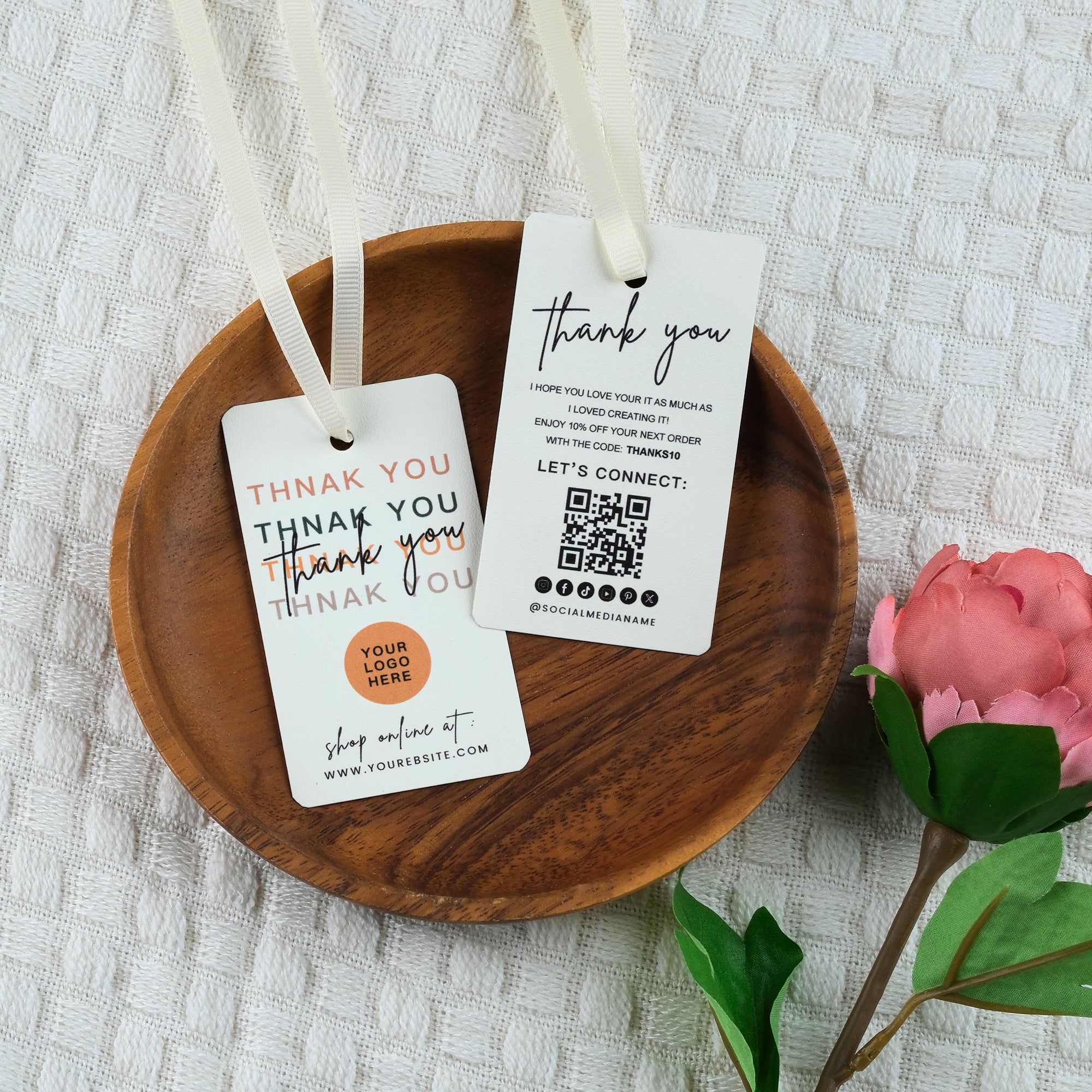 DISONTAG QR Code Editable Thank You Card Hang Tags - H12