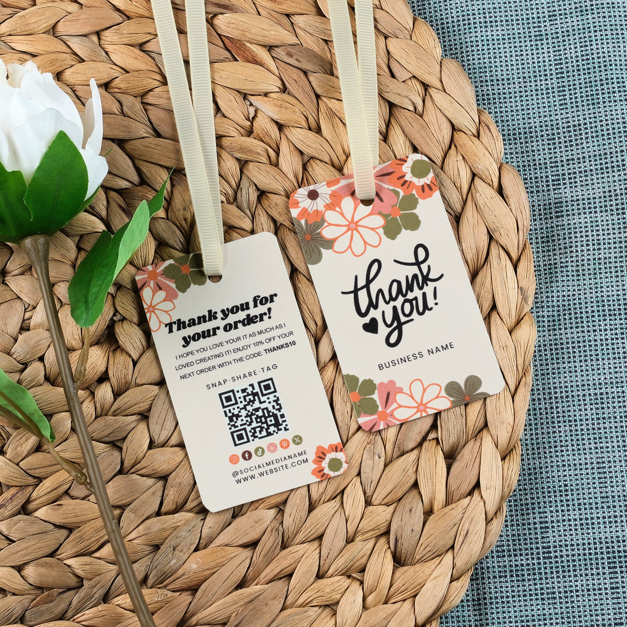 DISONTAG QR Code Editable Thank You Card Hang Tags - H11