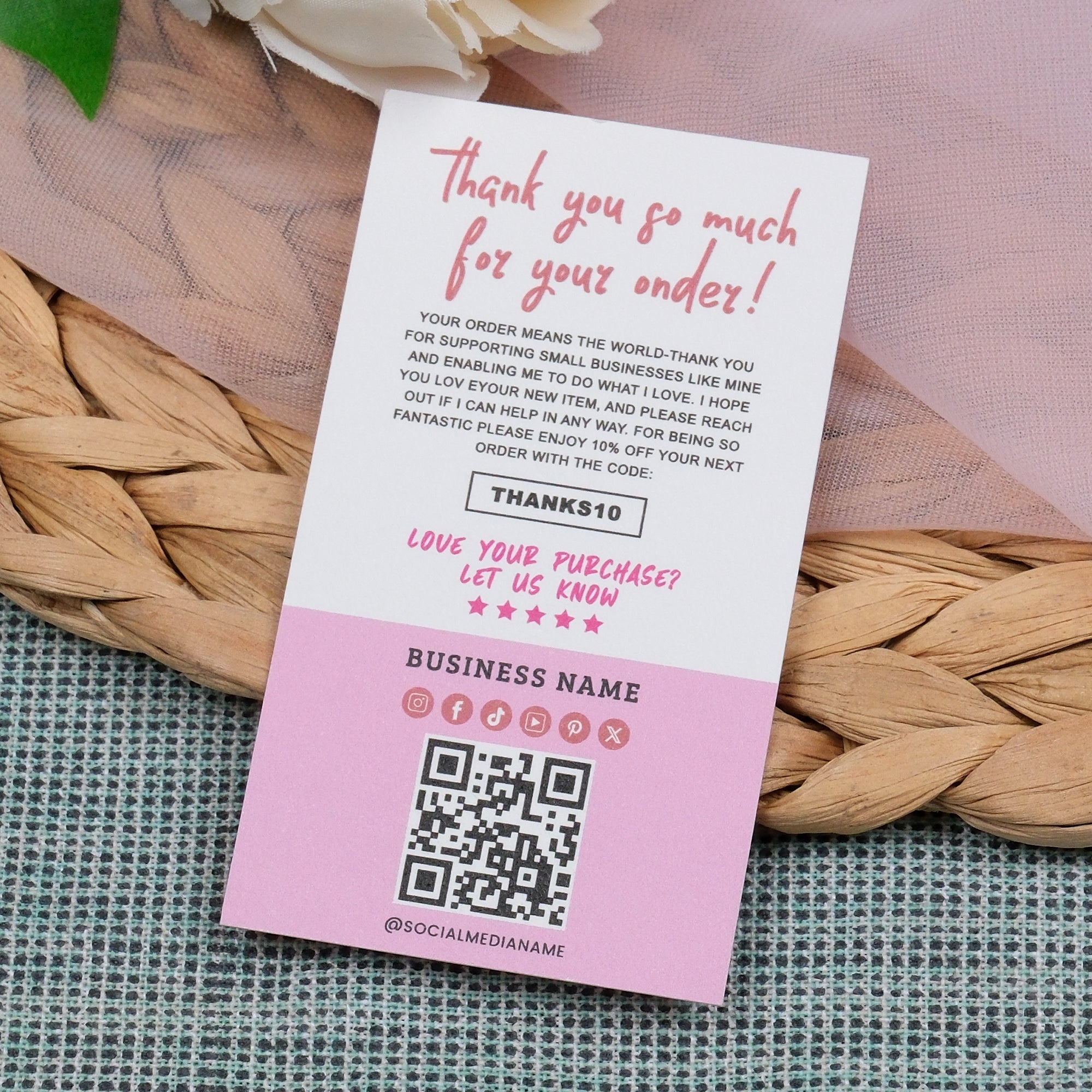 DISONTAG Small Business Editable Thank You Card - T12