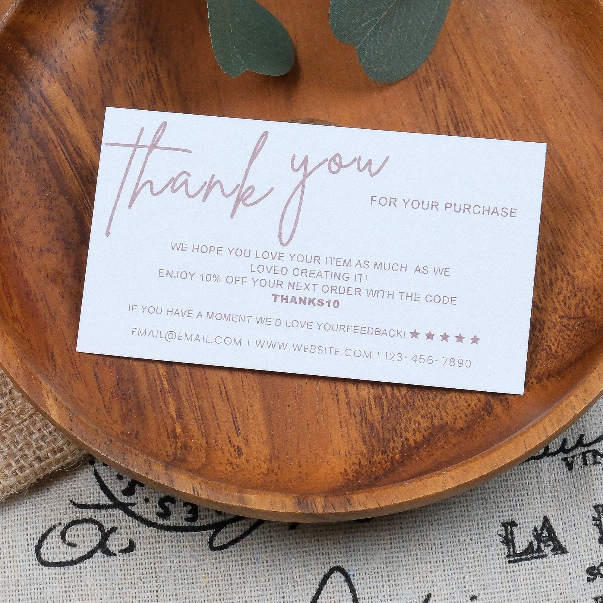 DISONTAG Small Business Editable Thank You Card - T5