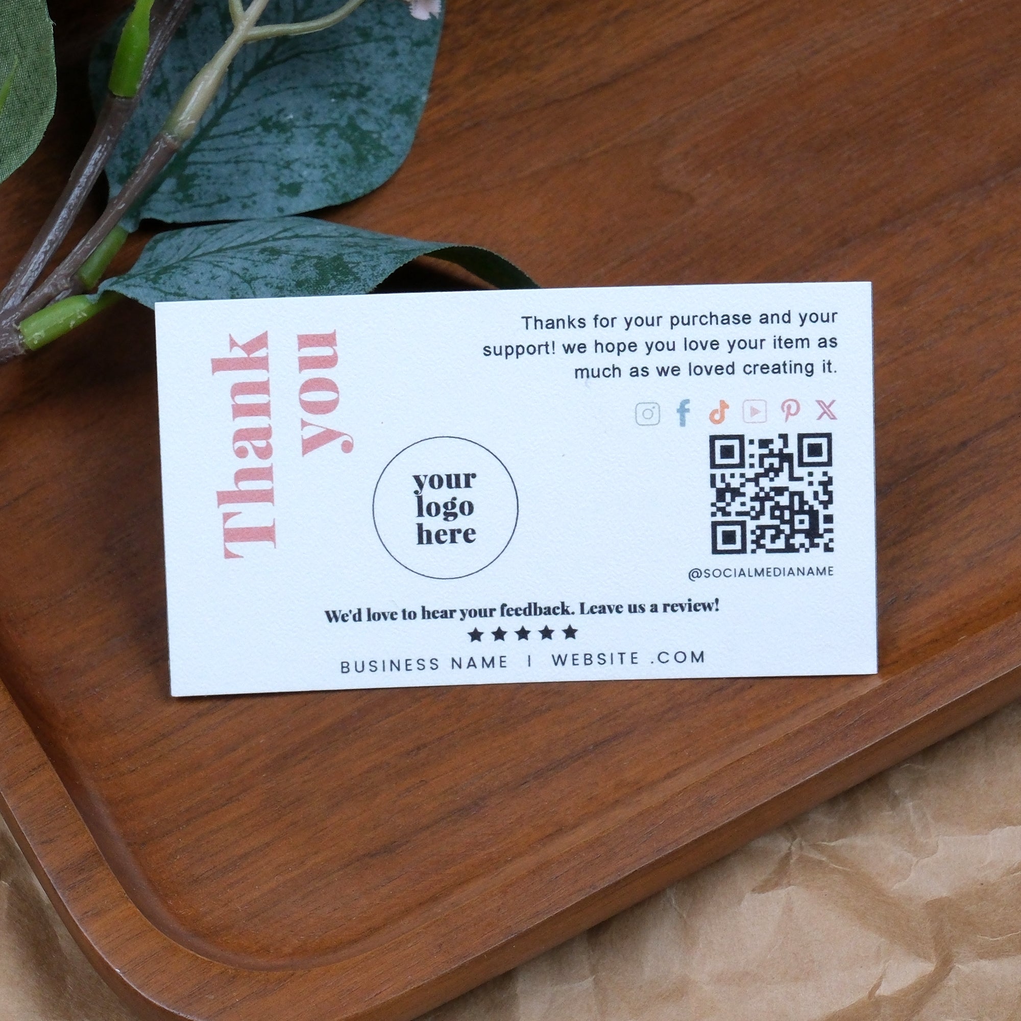 DISONTAG Small Business Editable Thank You Card - T6