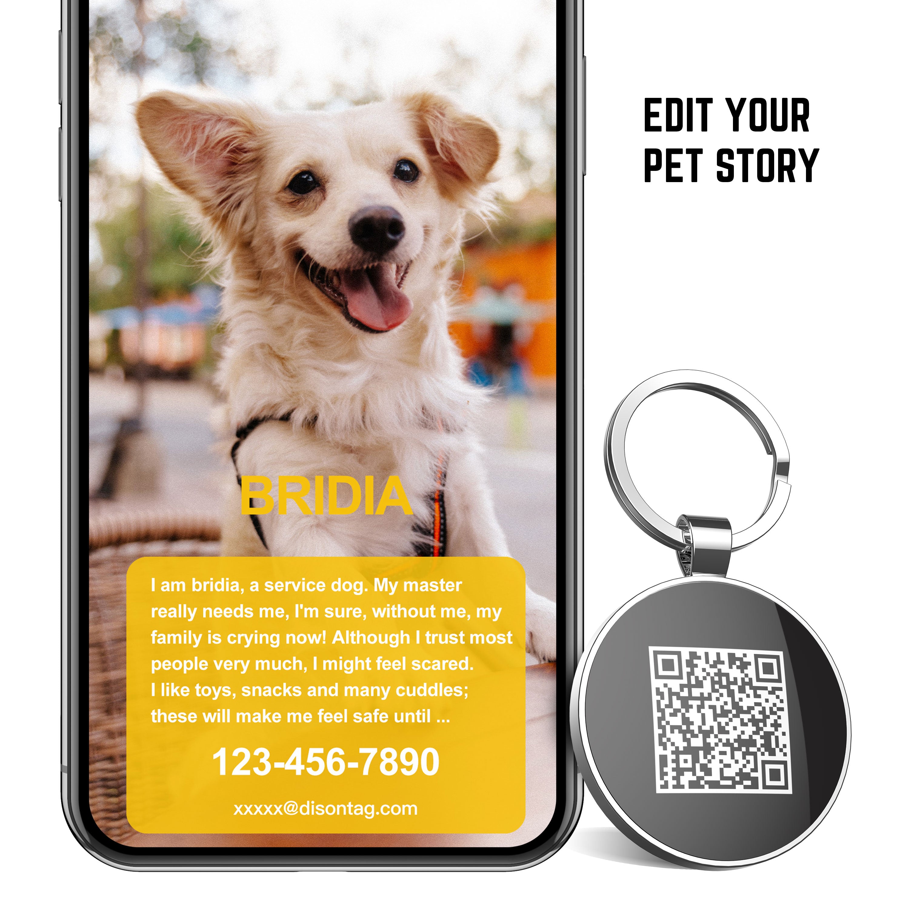 QR code pet tag Pet paws-NO.140605