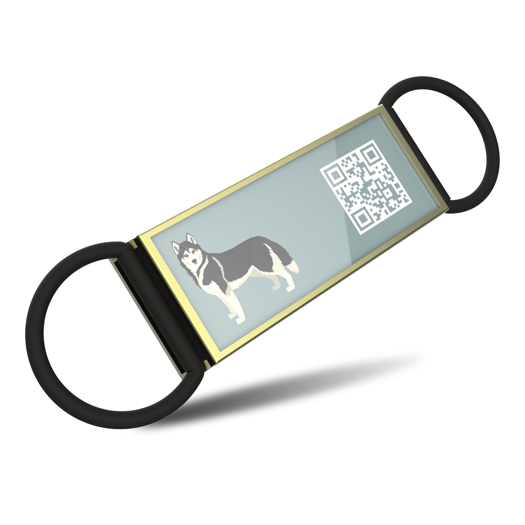 QR code pet tag Silent dog breeds tags-Siberian Husky