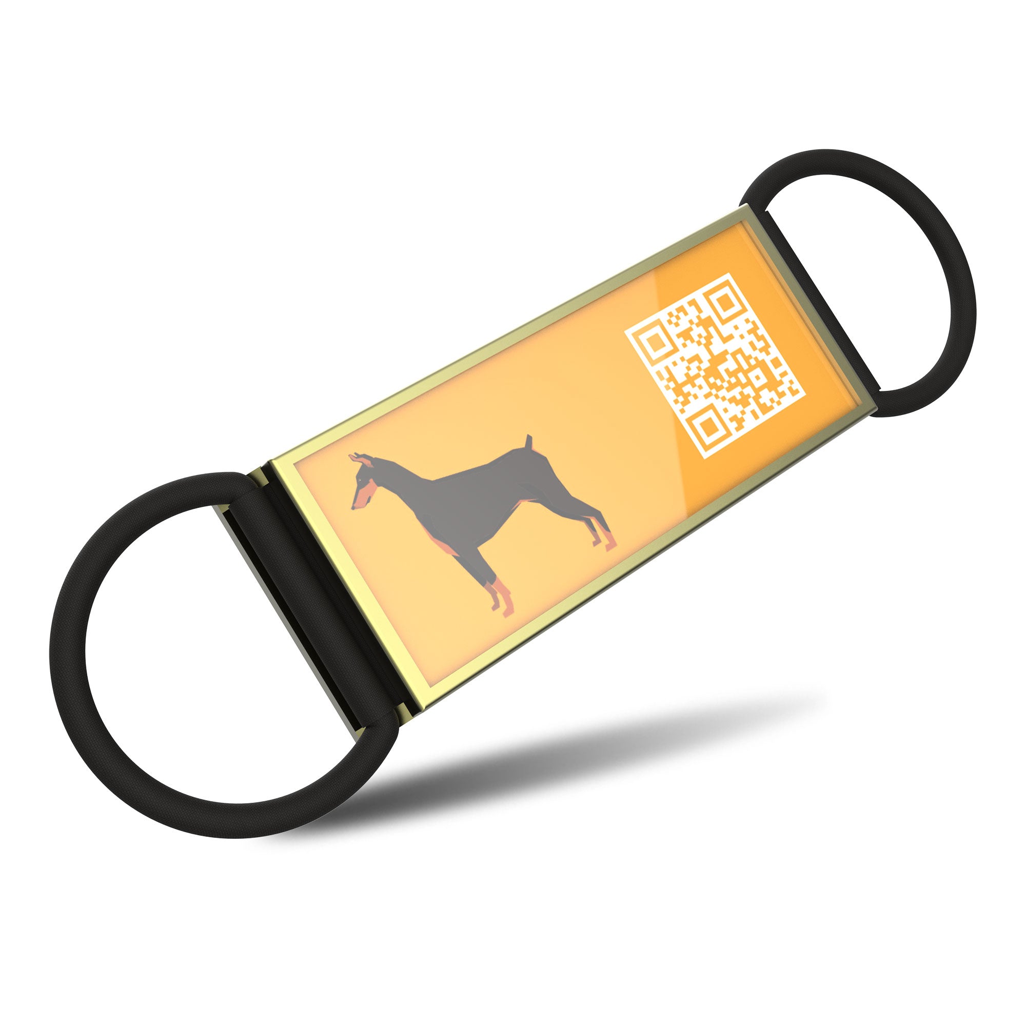QR code pet tag Silent dog breeds tags-Doberman