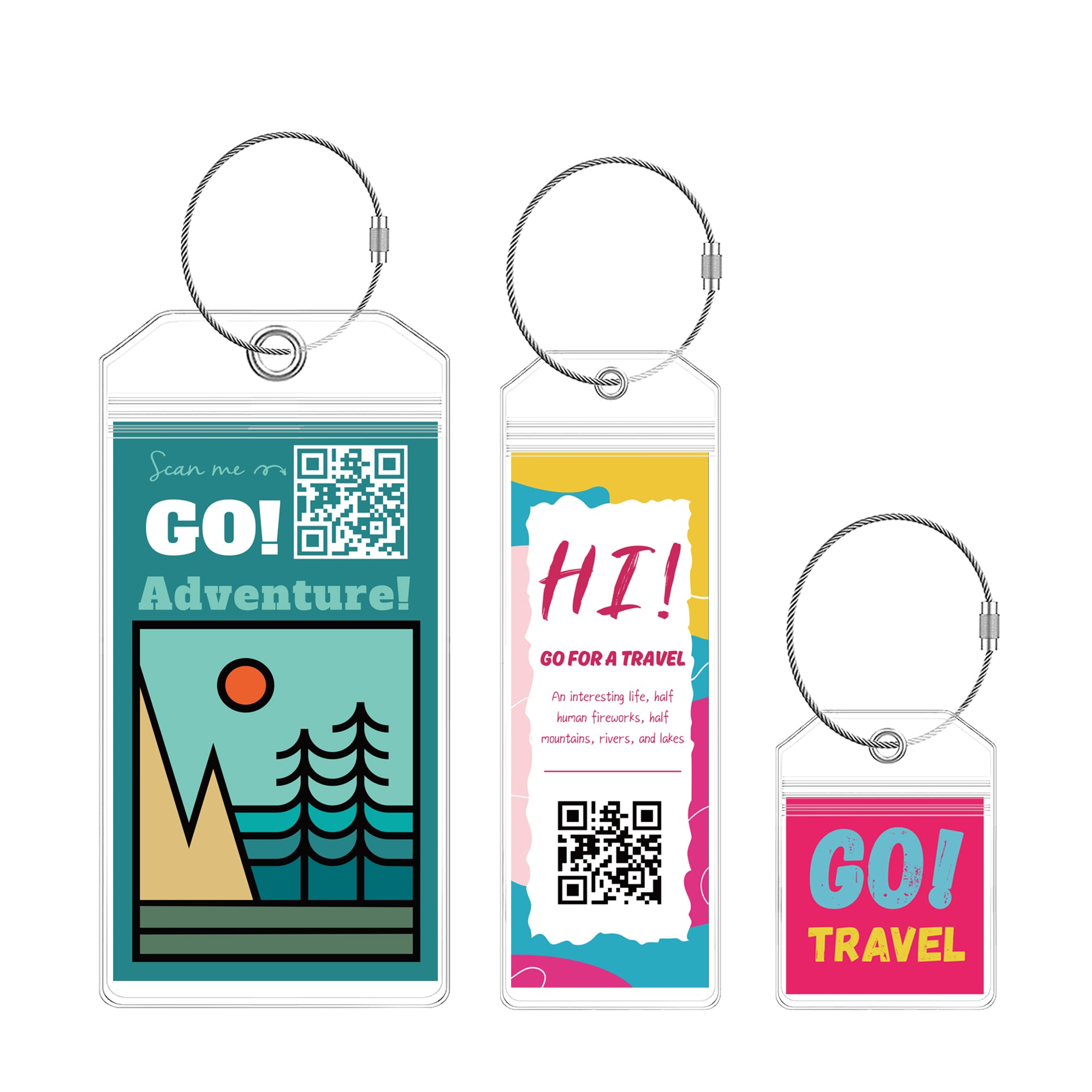 QR Code Clear Cruise Large Luggage Tag, Customized Personal Information-x2