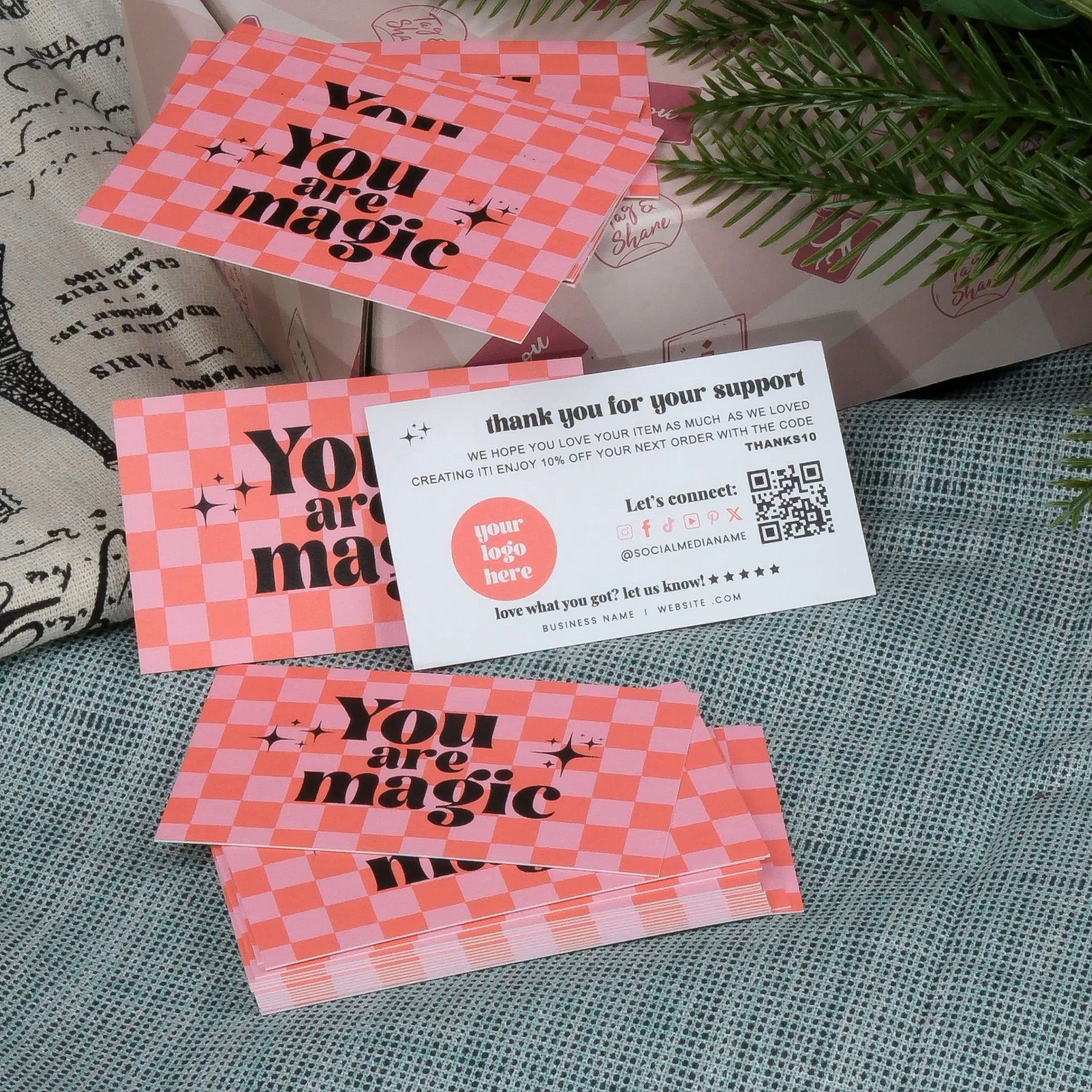 DISONTAG Small Business Editable Thank You Card - T7