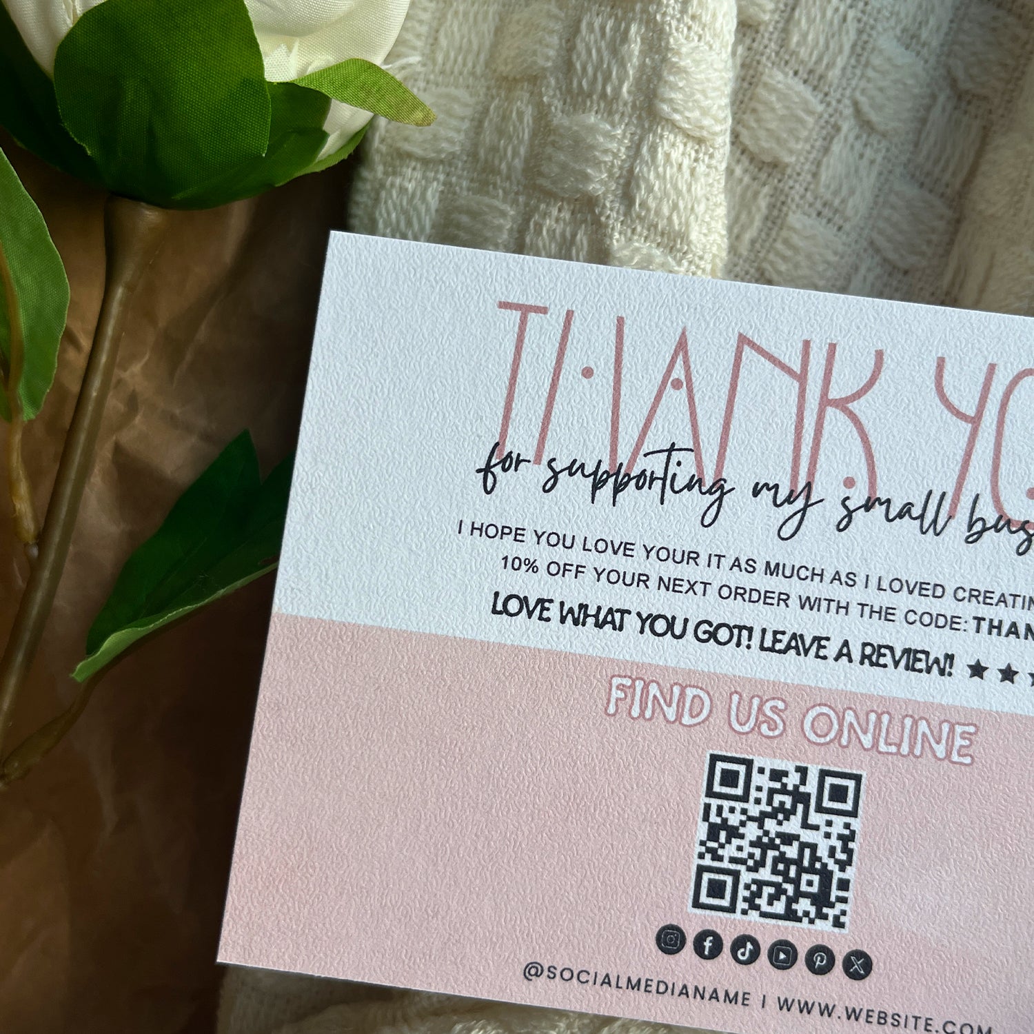 DISONTAG Small Business Editable Thank You Card - T17