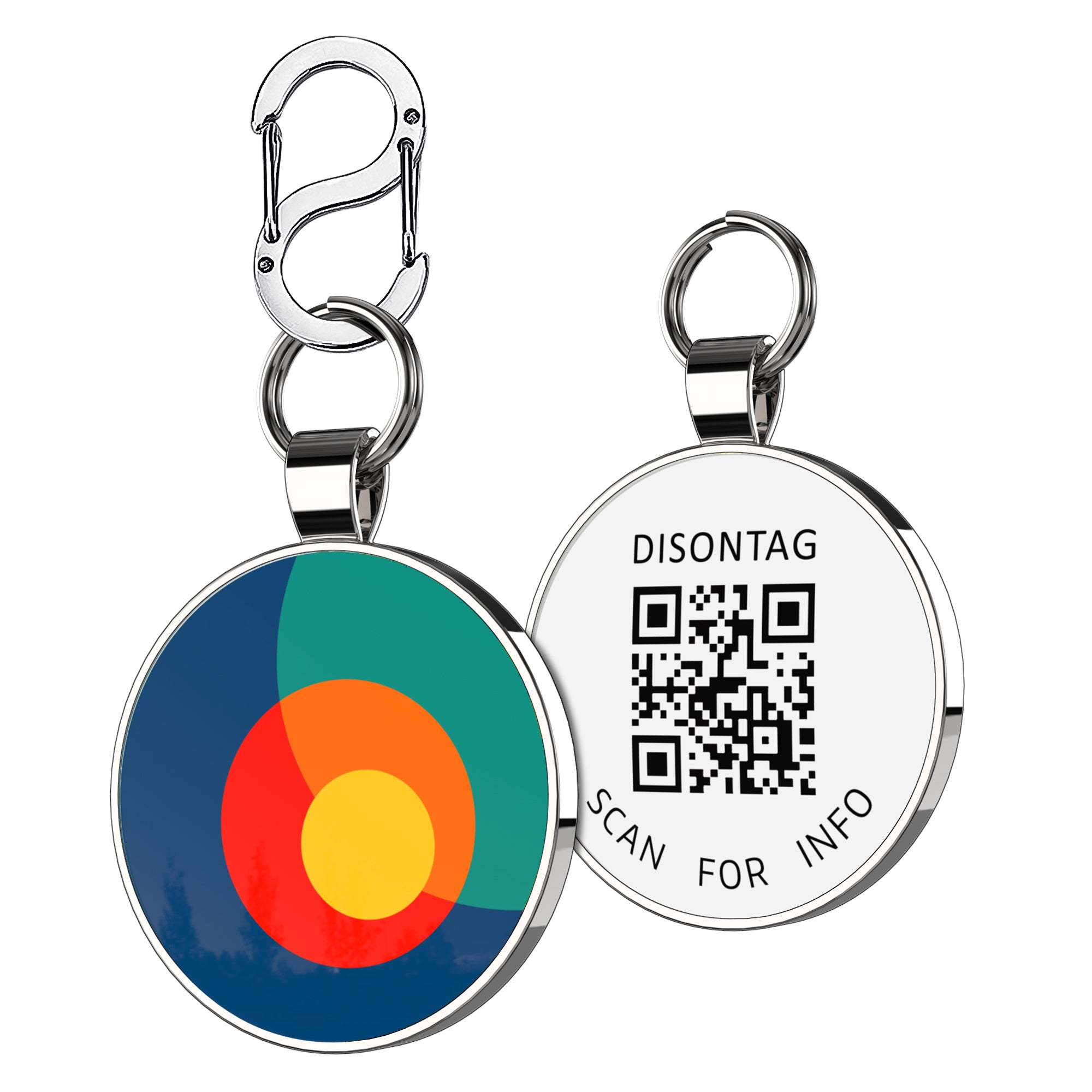 Alloy ID QR code pet tag-Planets Collide