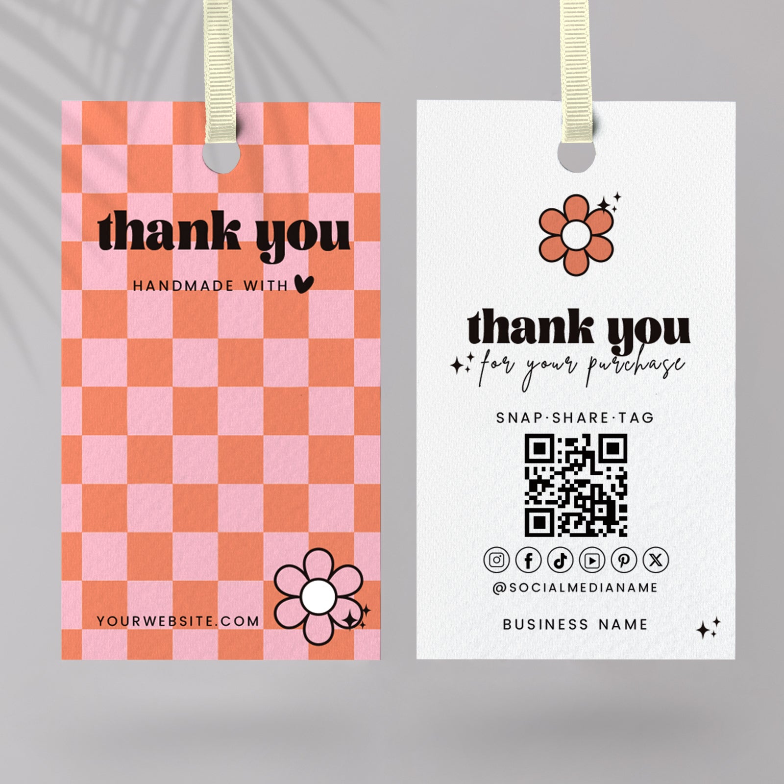 DISONTAG QR Code Editable Thank You Card Hang Tags- H1