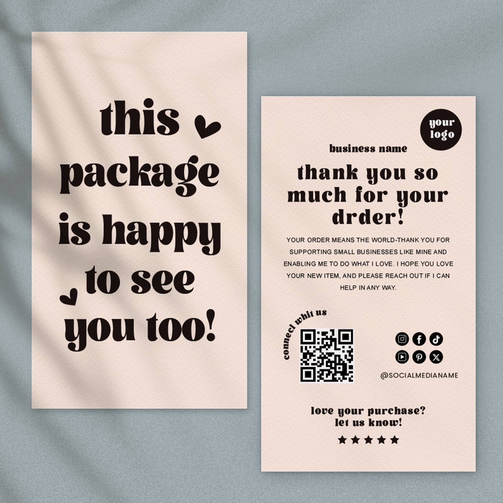 DISONTAG Small Business Editable Thank You Card - T14