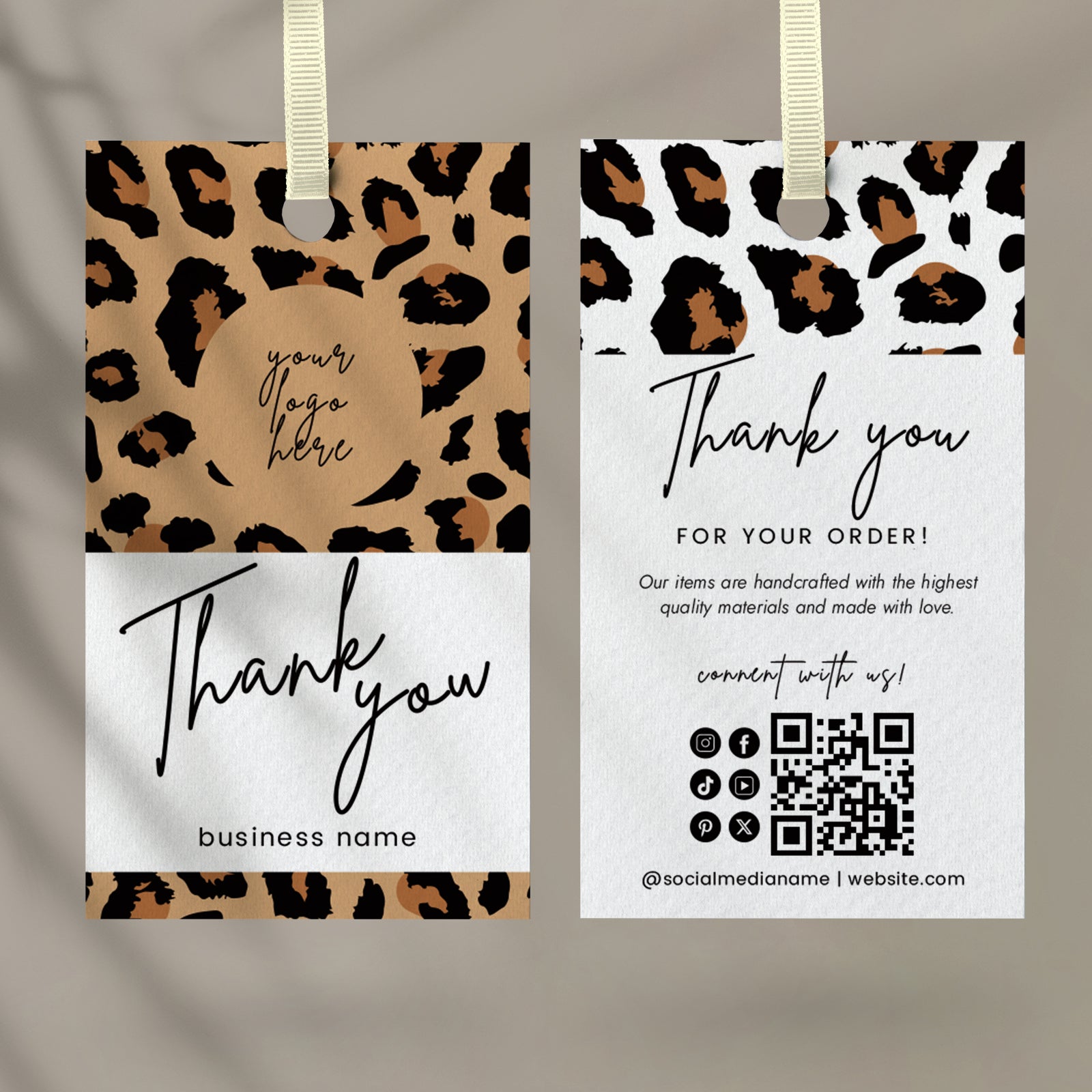 DISONTAG QR Code Editable Thank You Card Hang Tags - H2
