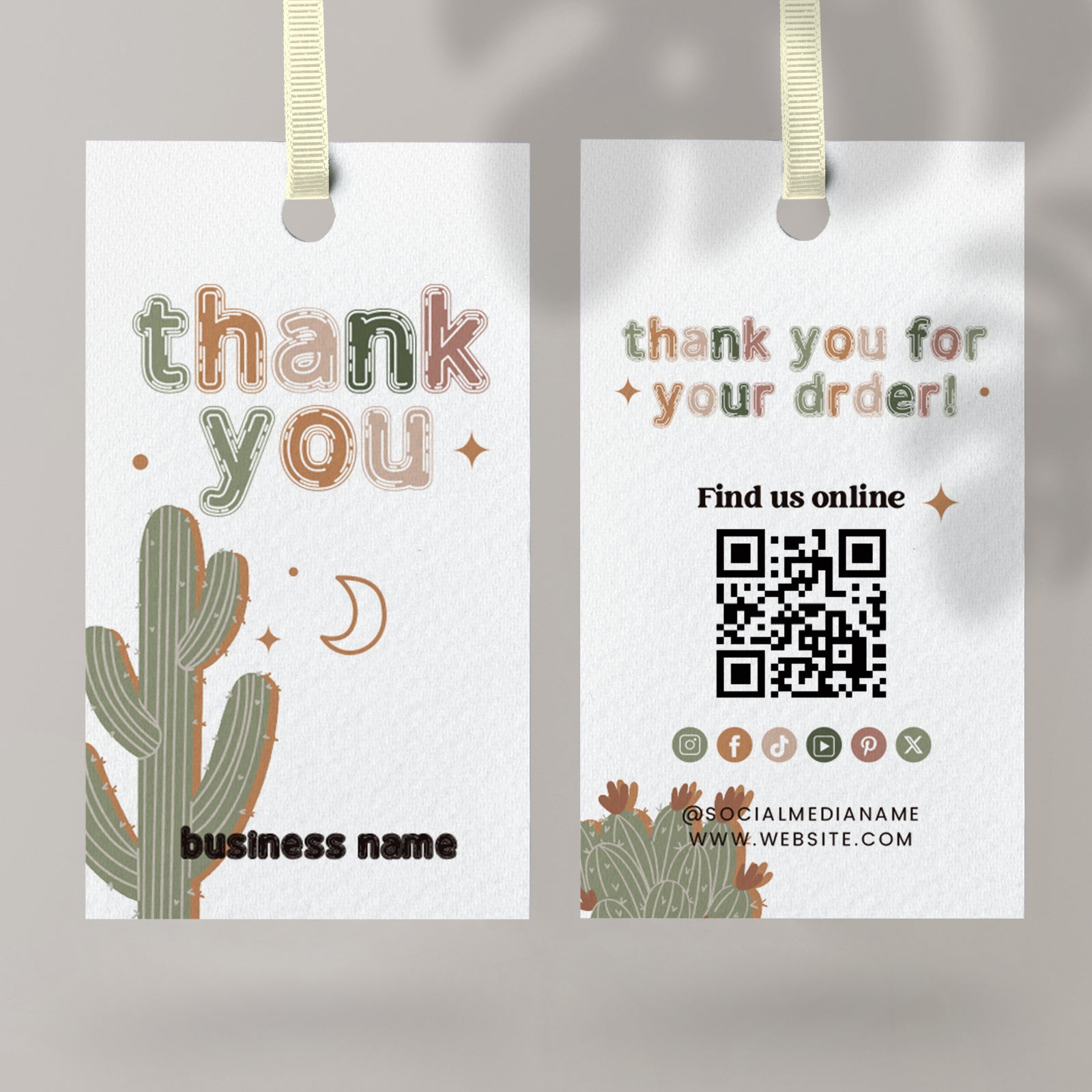 DISONTAG QR Code Editable Thank You Card Hang Tags - H3