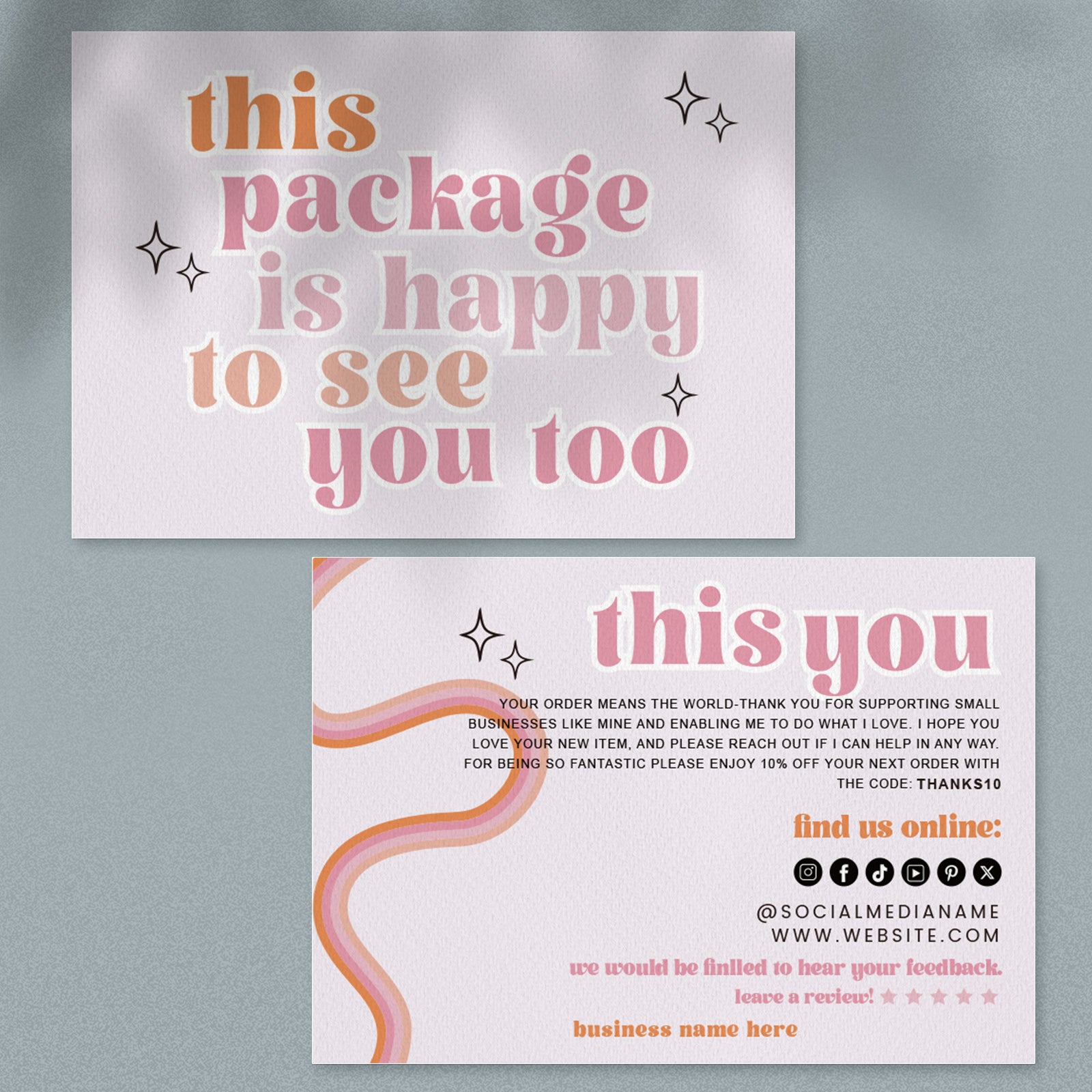 DISONTAG Small Business Editable Thank You Card - T20