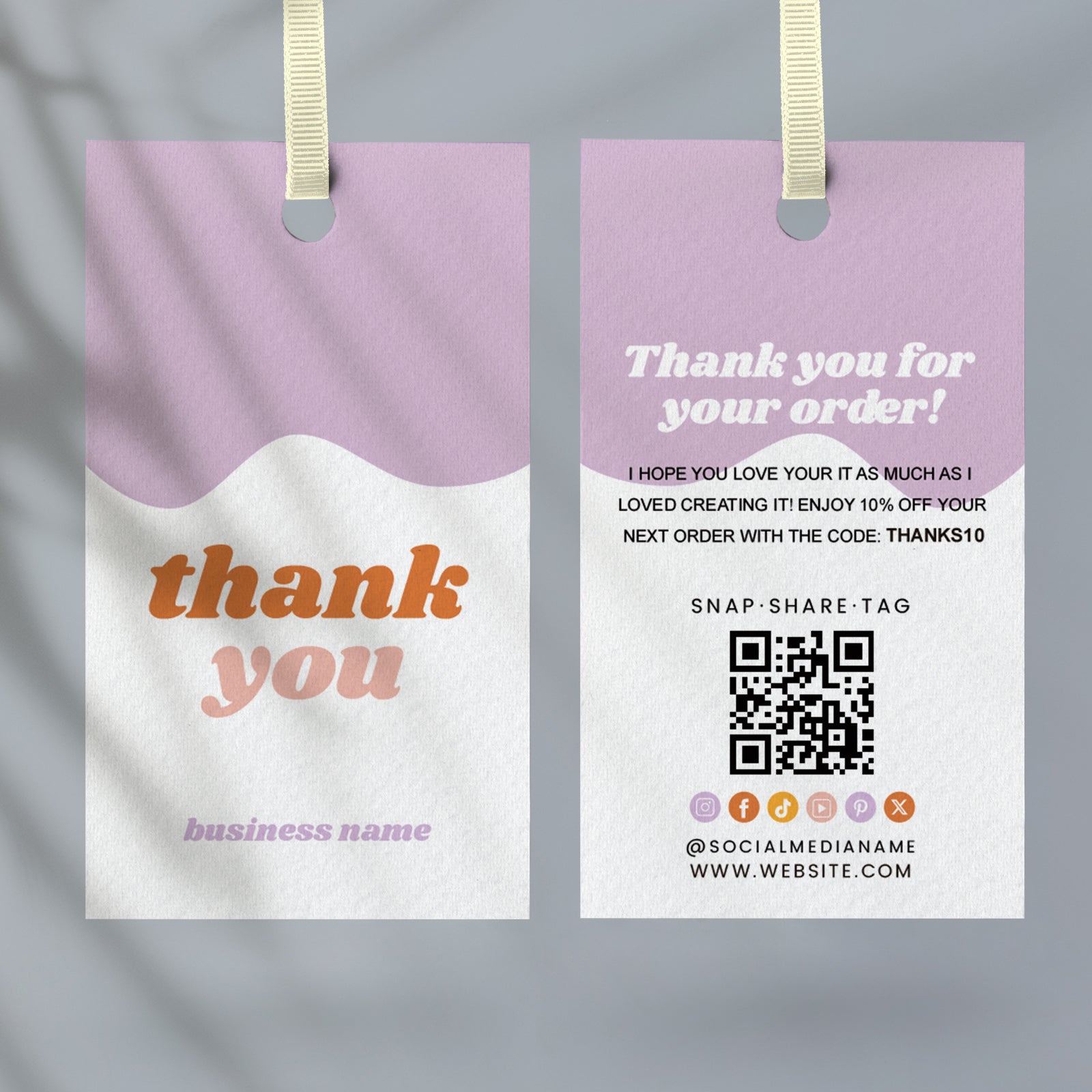 DISONTAG QR Code Editable Thank You Card Hang Tags - H4