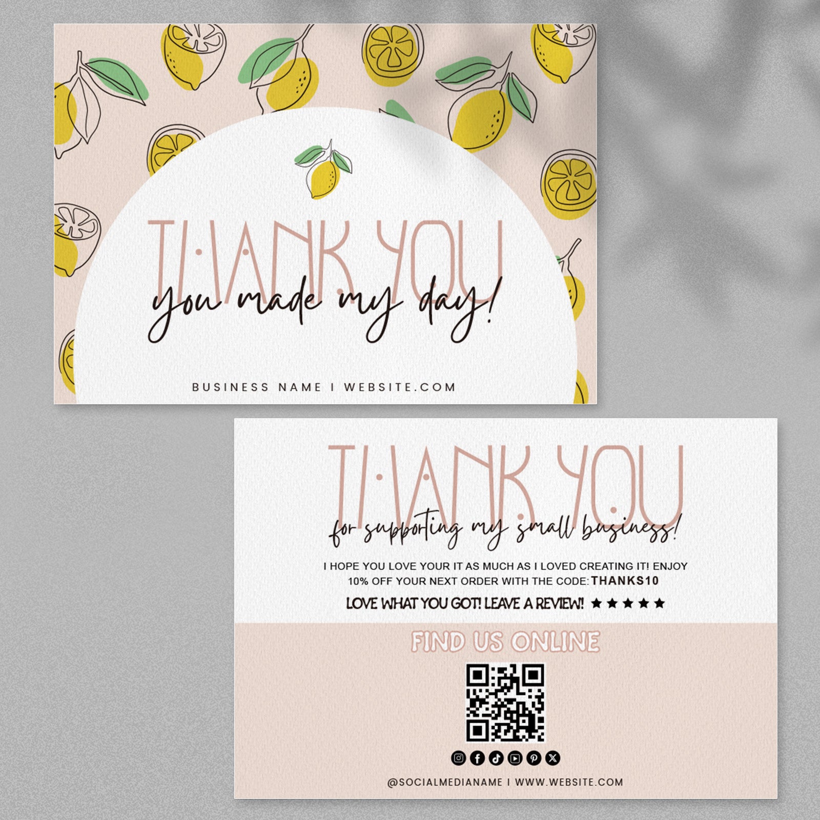 DISONTAG Small Business Editable Thank You Card - T17