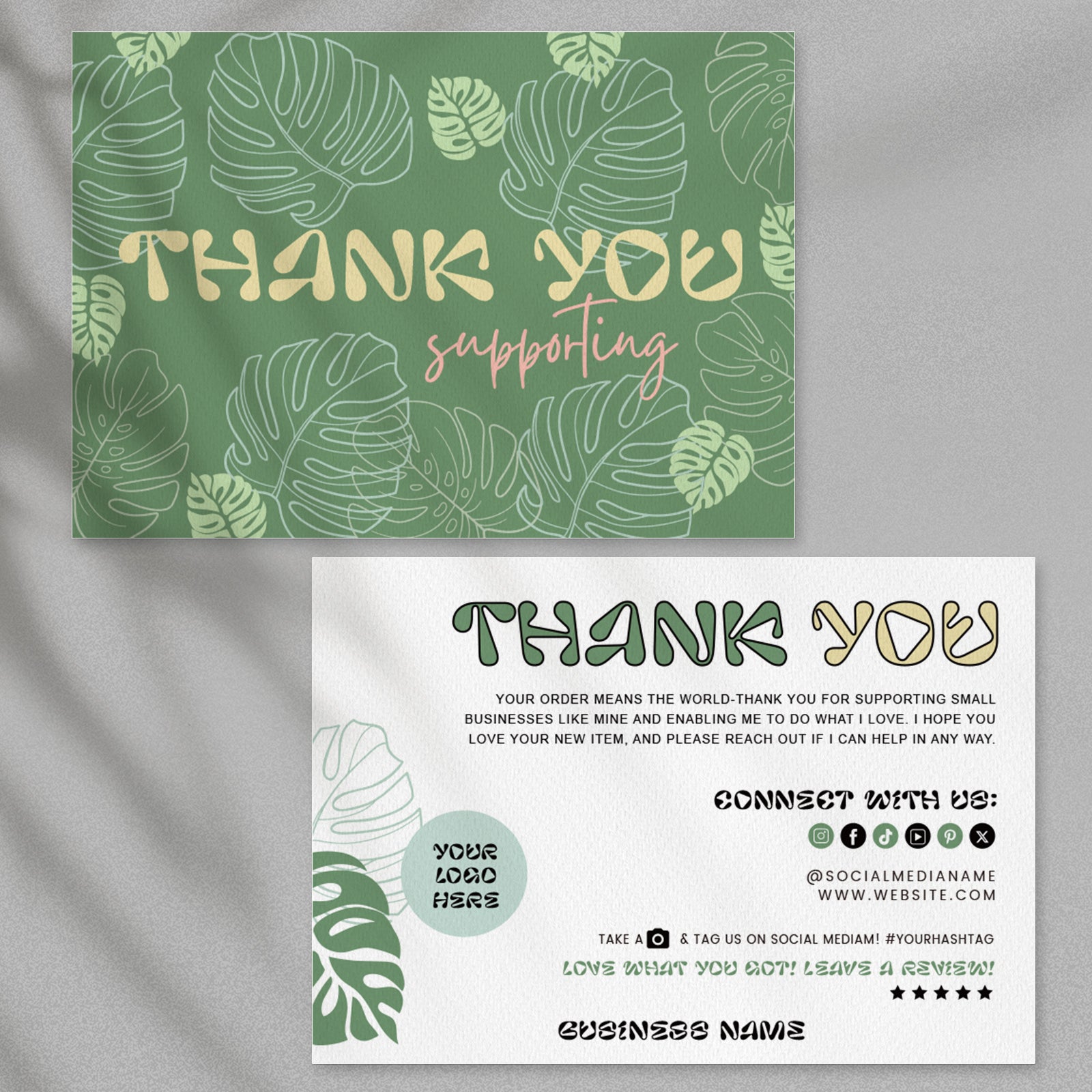 DISONTAG Small Business Editable Thank You Card - T19