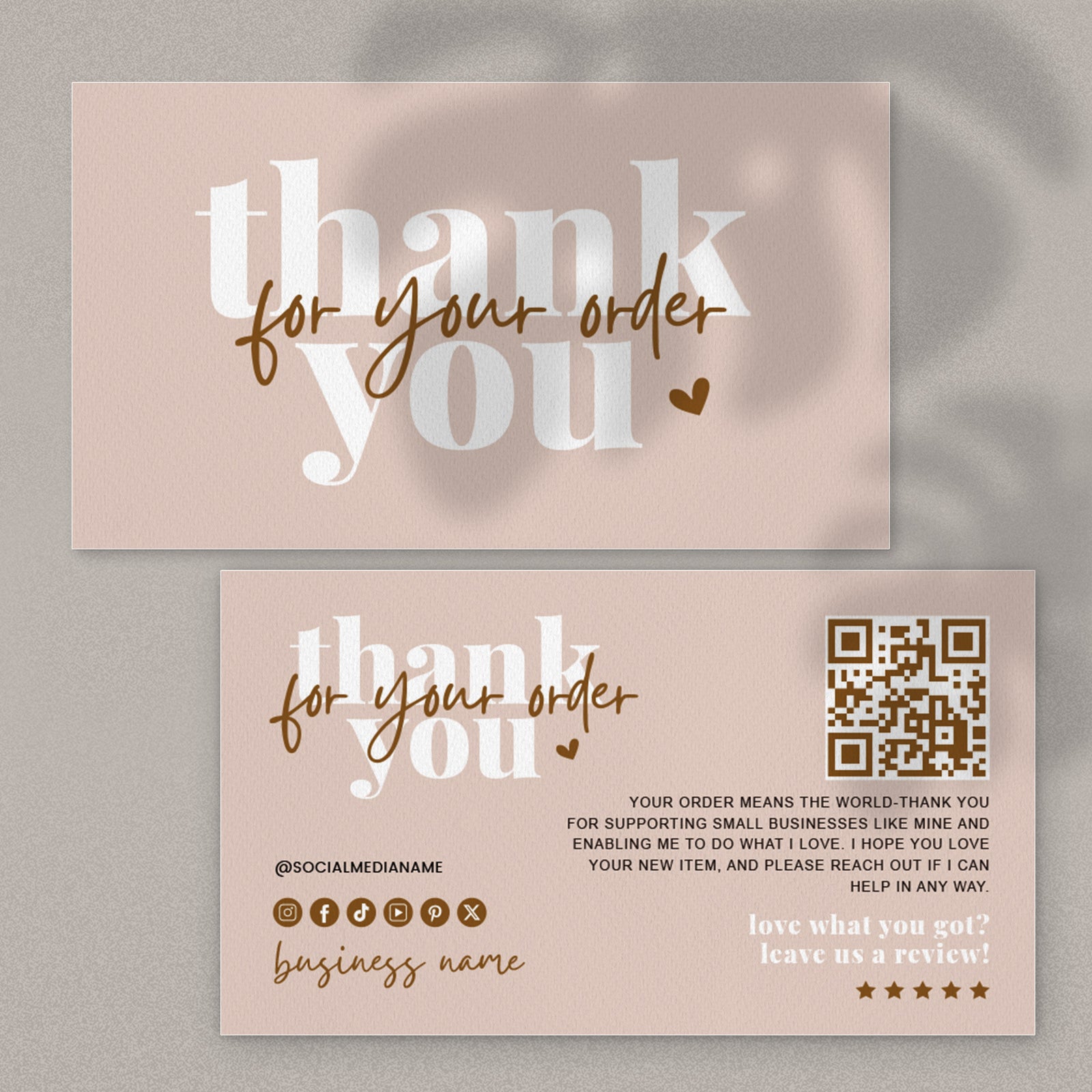 DISONTAG Small Business Editable Thank You Card - T3