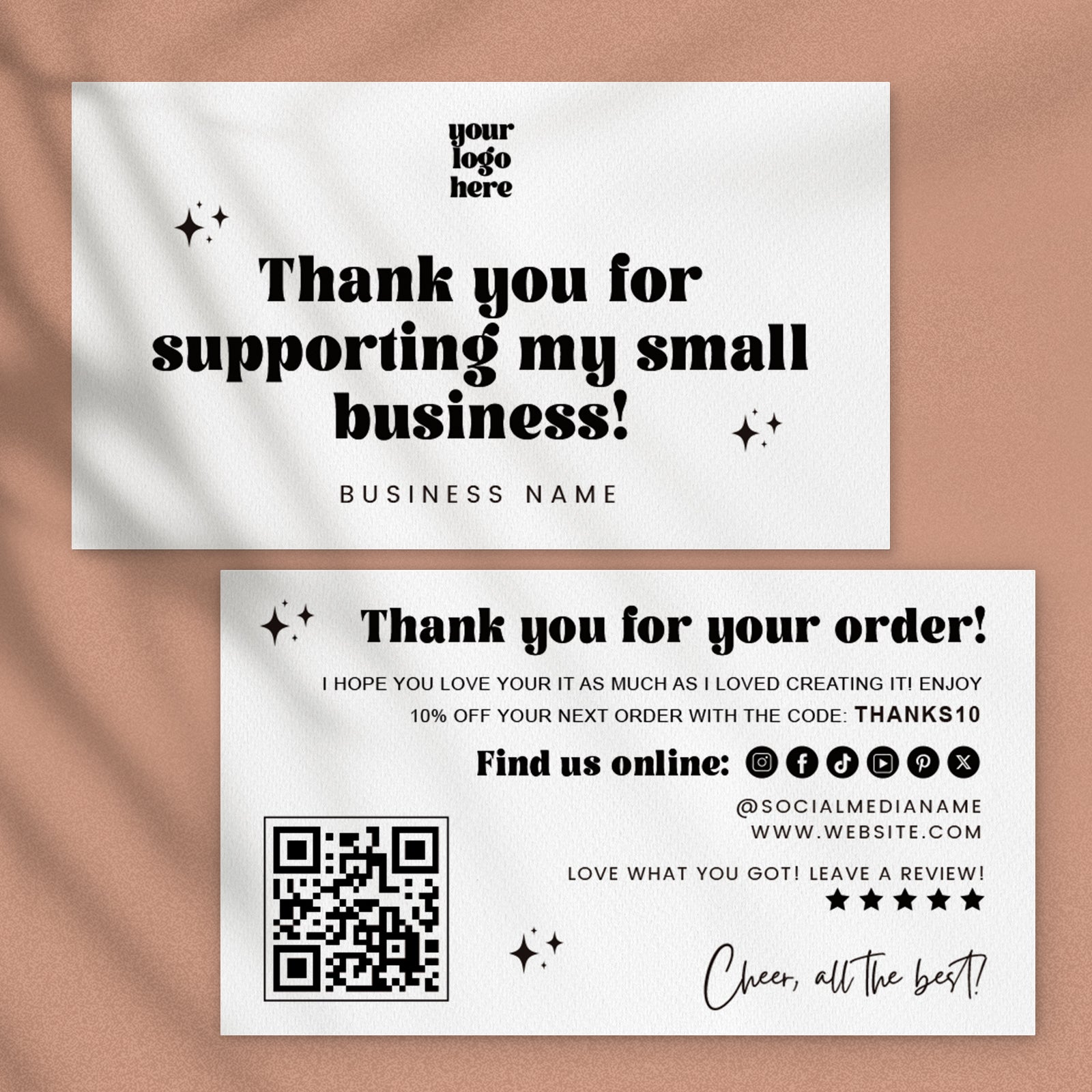 DISONTAG Small Business Editable Thank You Card - T10