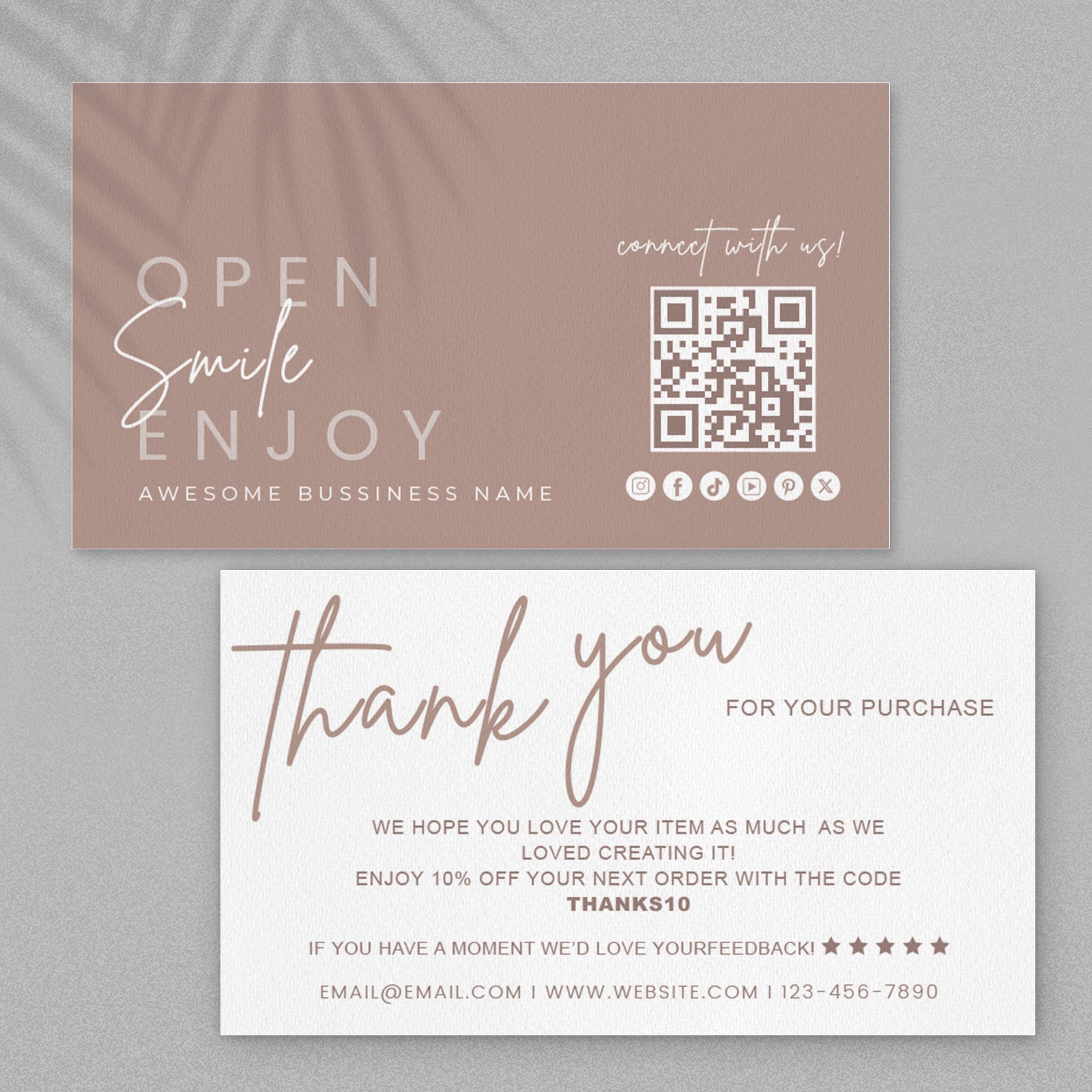 DISONTAG Small Business Editable Thank You Card - T5