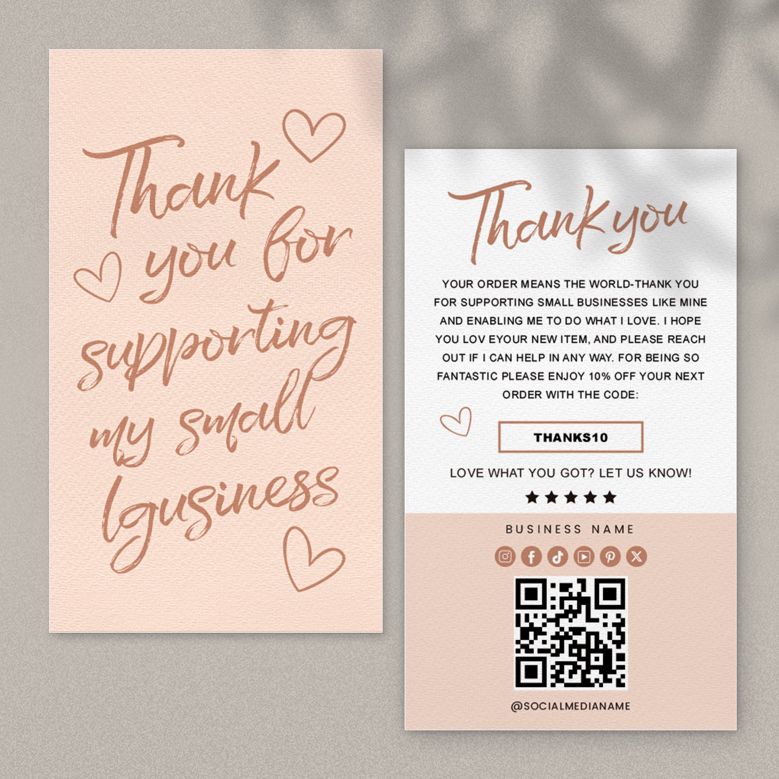 DISONTAG Small Business Editable Thank You Card - T13