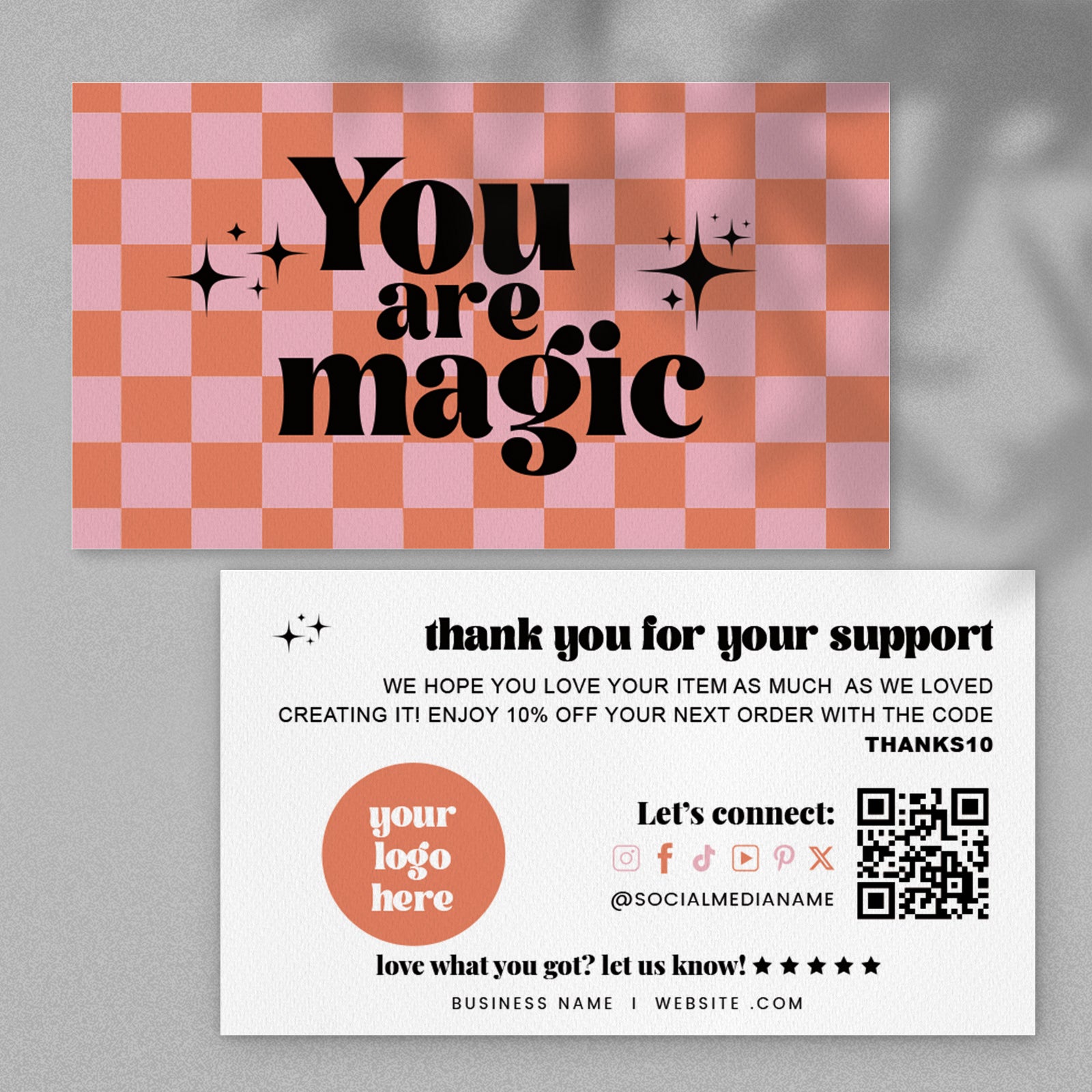 DISONTAG Small Business Editable Thank You Card - T7