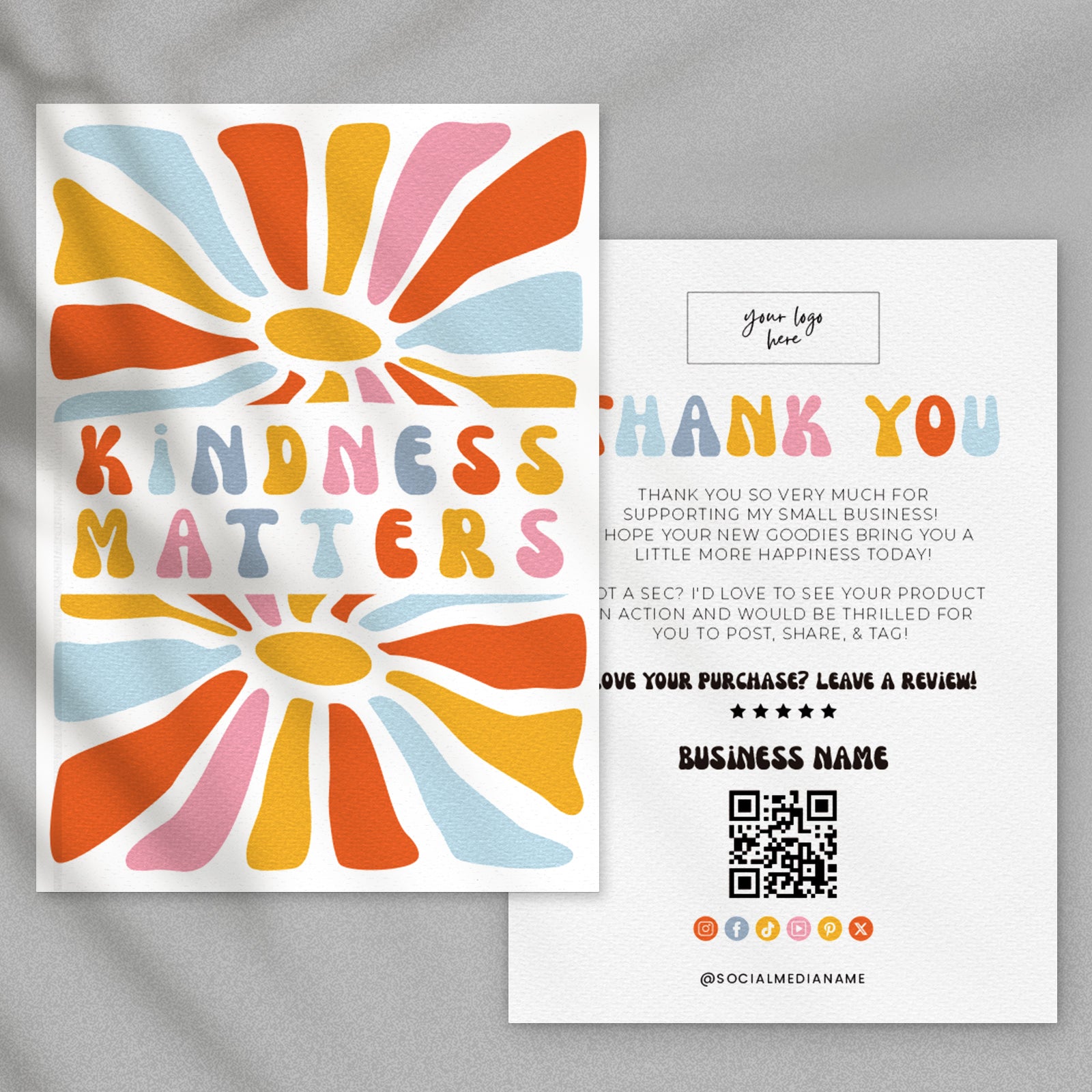 DISONTAG Small Business Editable Thank You Card - T21