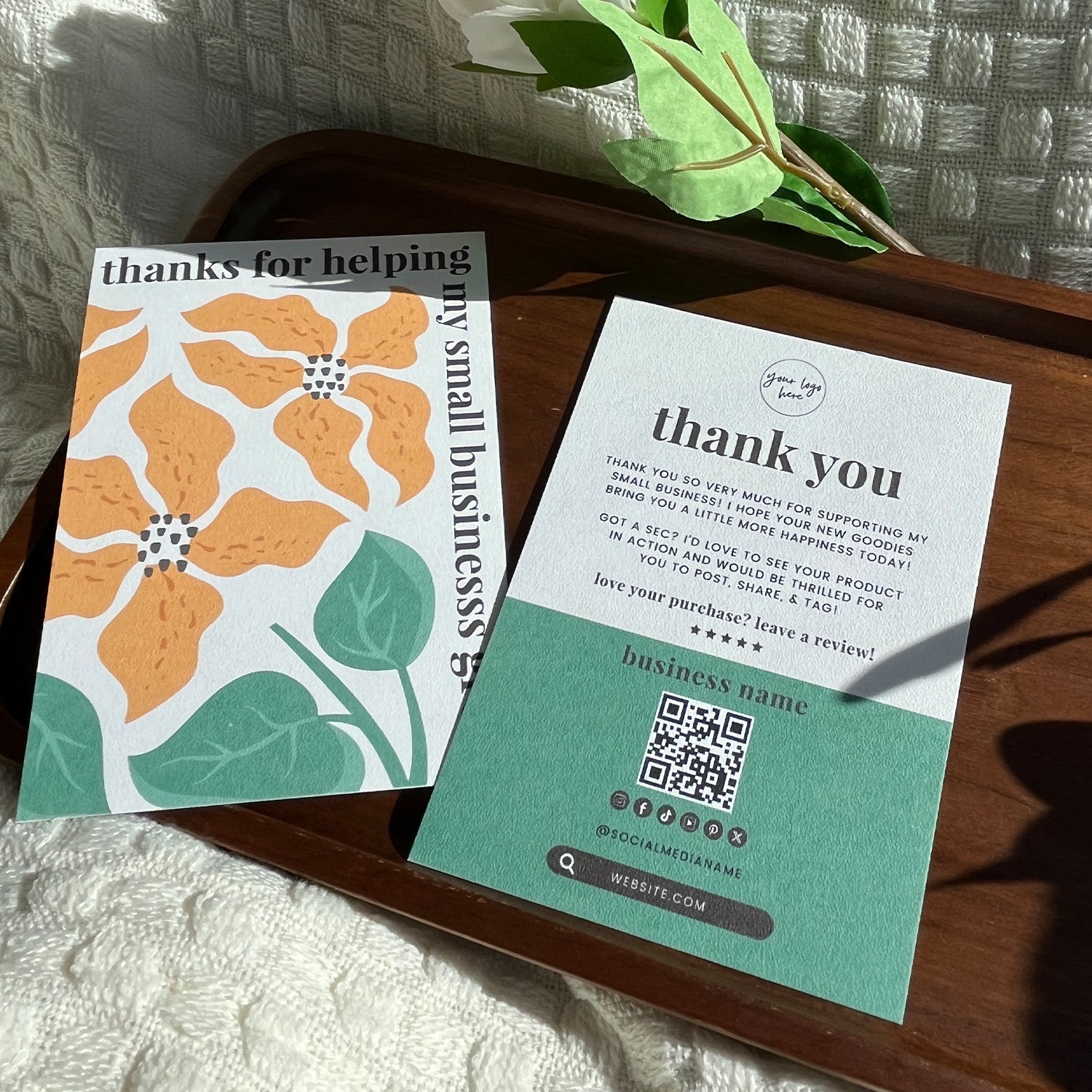 DISONTAG Small Business Editable Thank You Card - T24