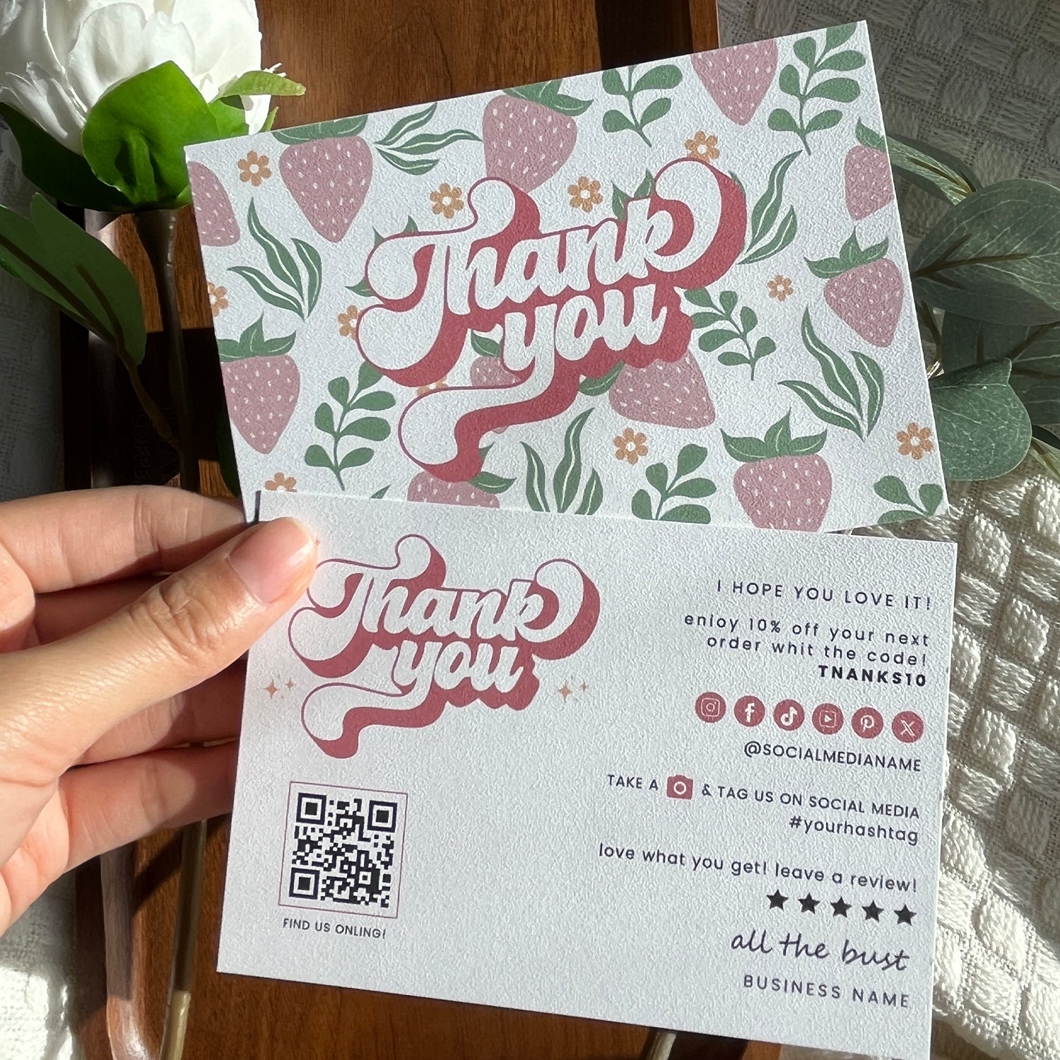 DISONTAG Small Business Editable Thank You Card - T18