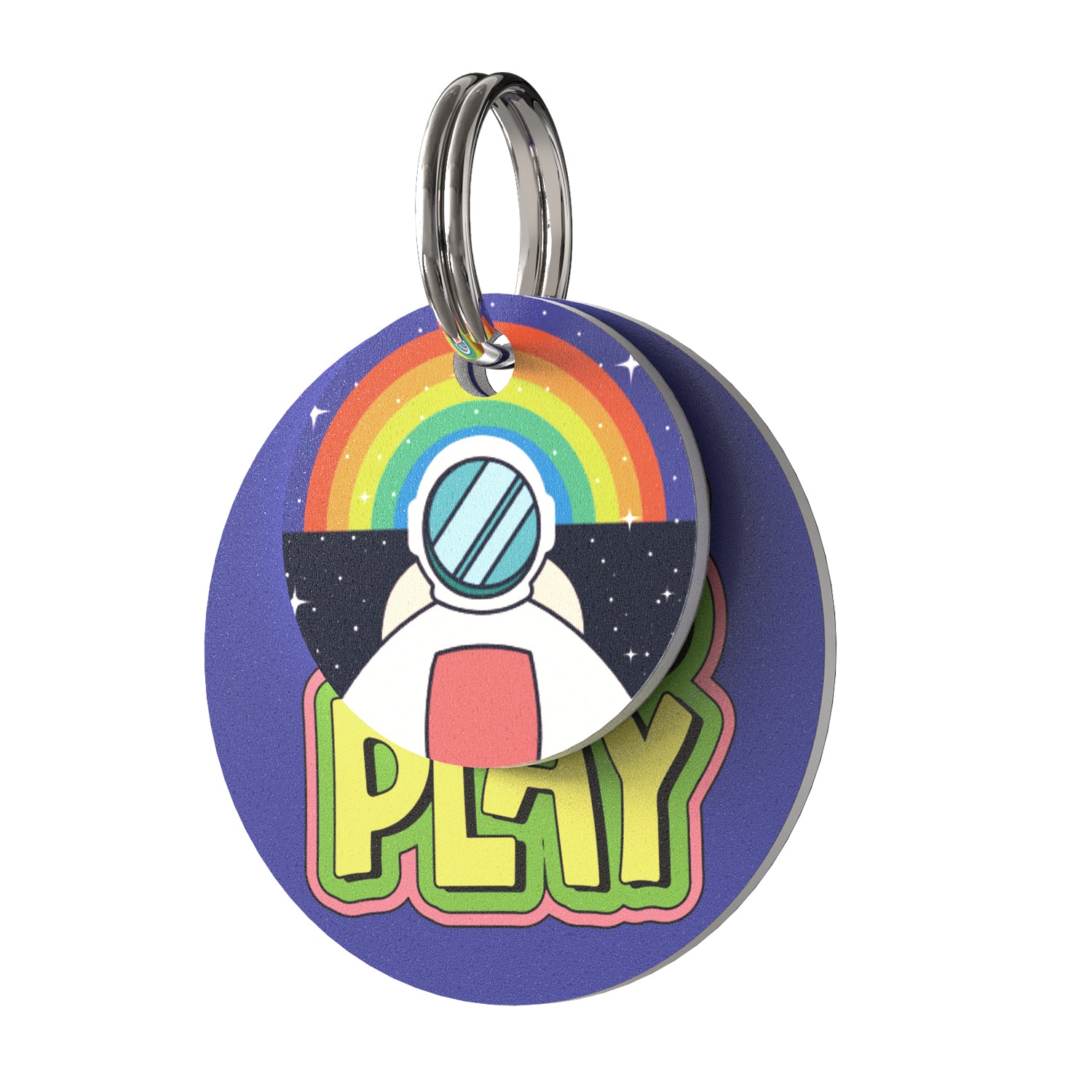 PVC QR pet tag- "LET'S PLAY"