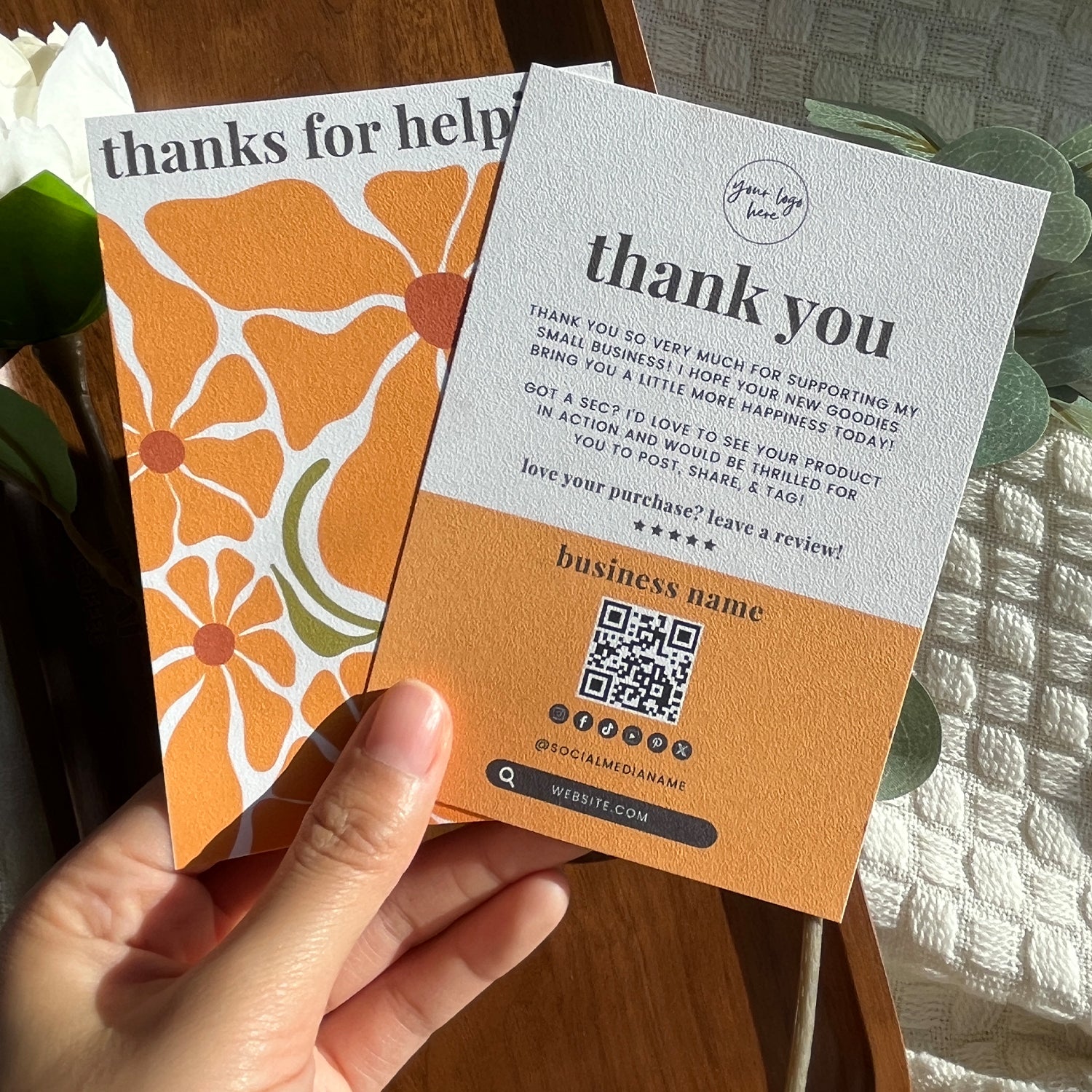 DISONTAG Small Business Editable Thank You Card - T25