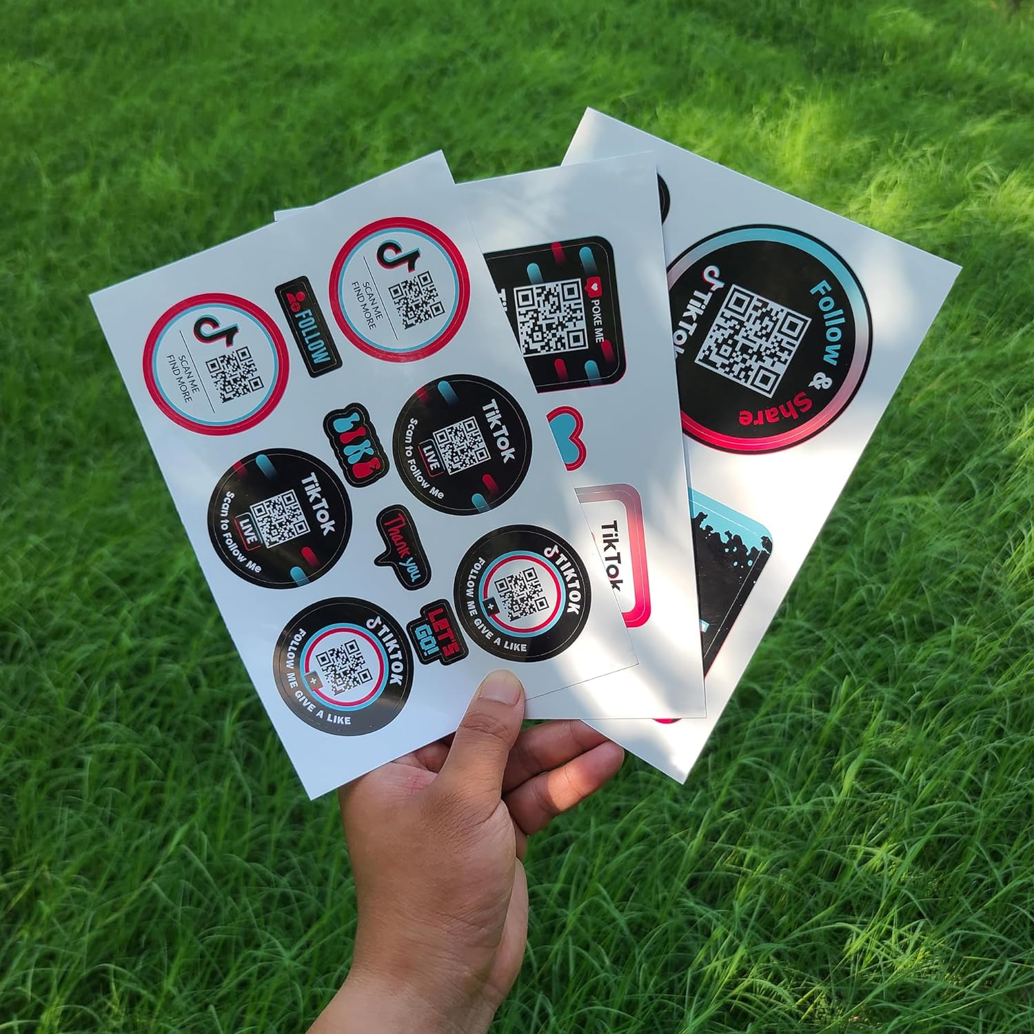 Tiktok  QR Social Media Stickers 25PCS