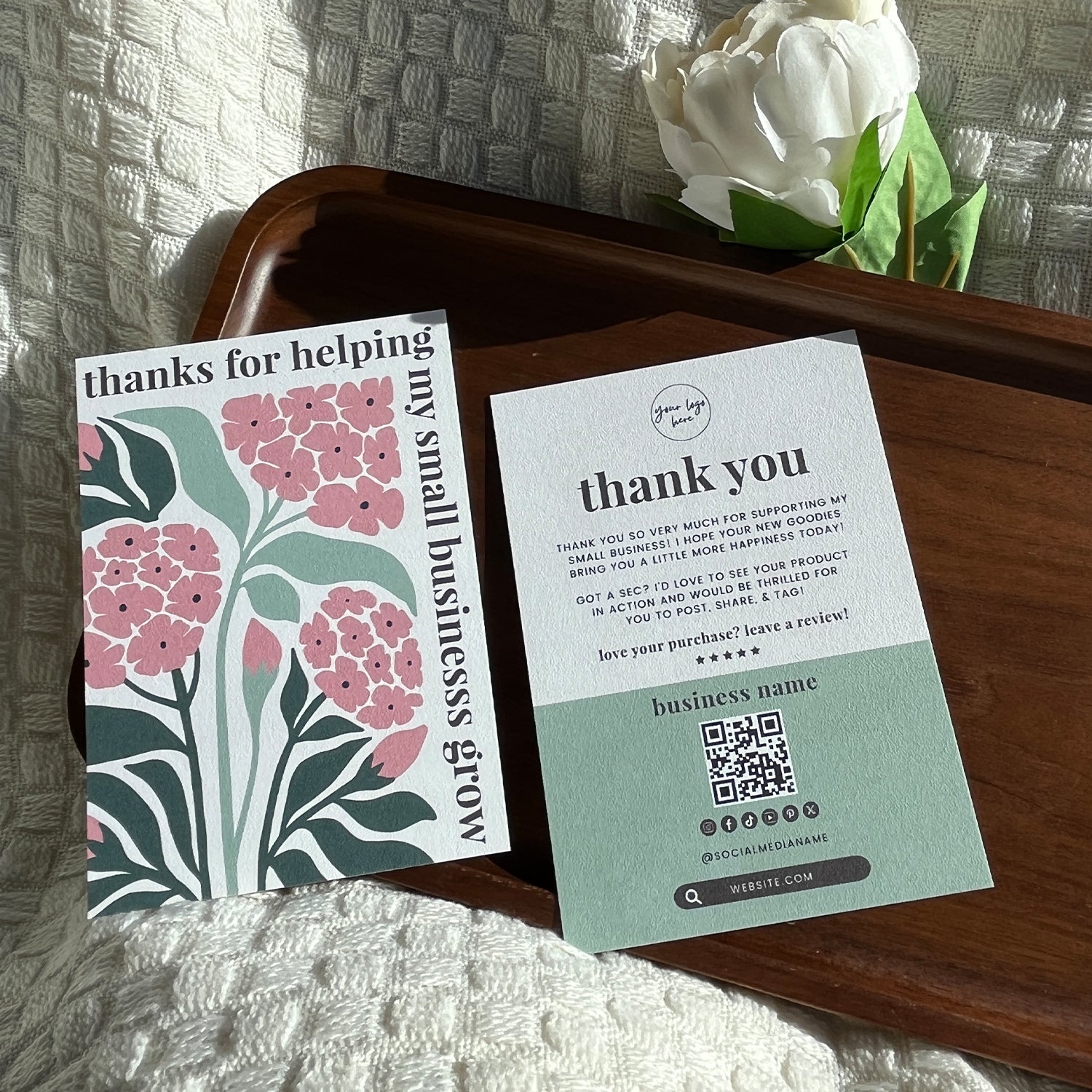 DISONTAG Small Business Editable Thank You Card - T22