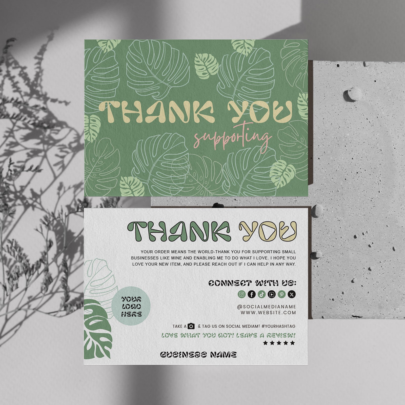 DISONTAG Small Business Editable Thank You Card - T19