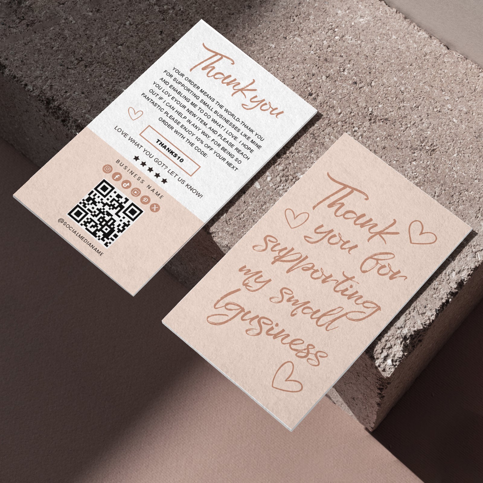 DISONTAG Small Business Editable Thank You Card - T13