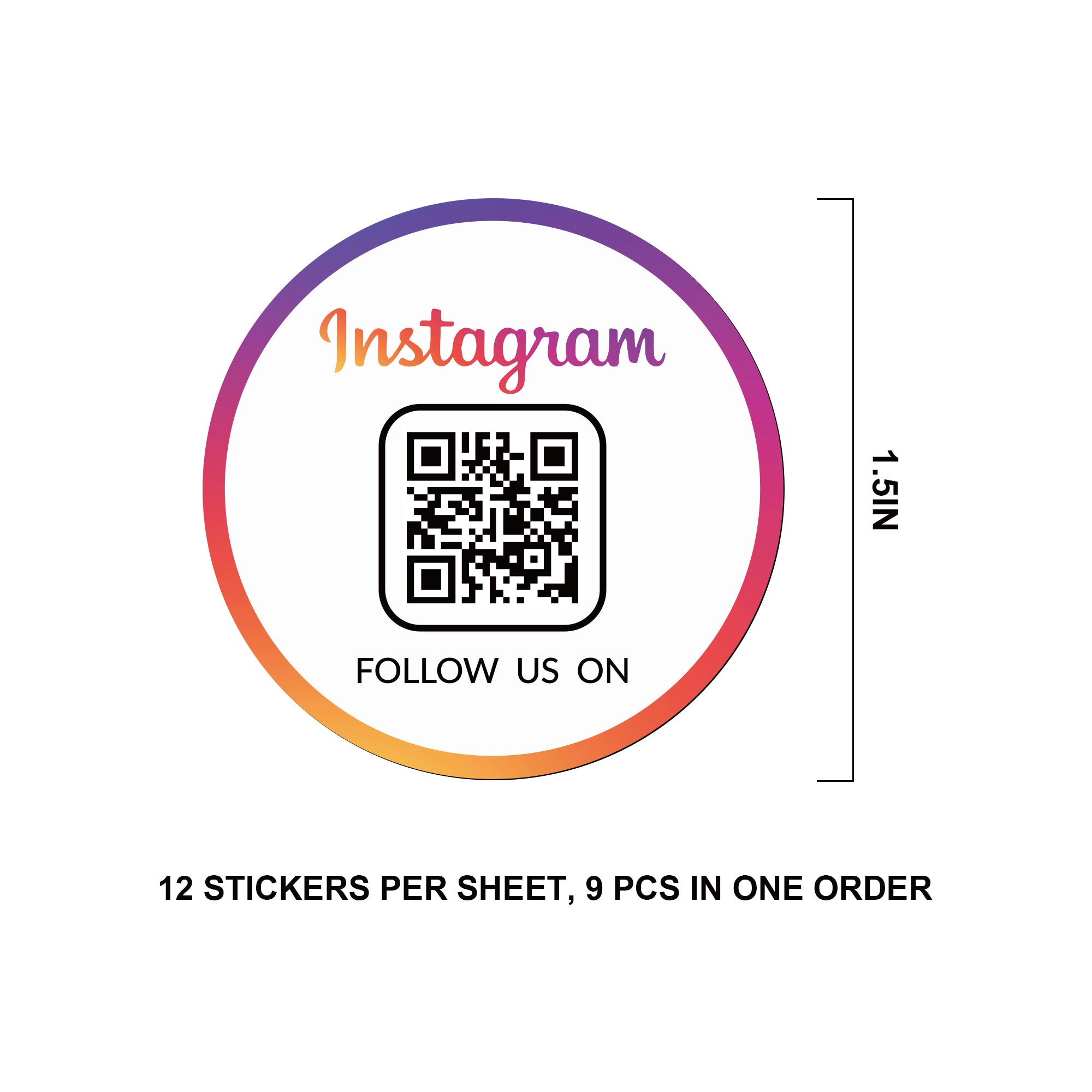 Instagram QR Social Media Stickers 108PCS