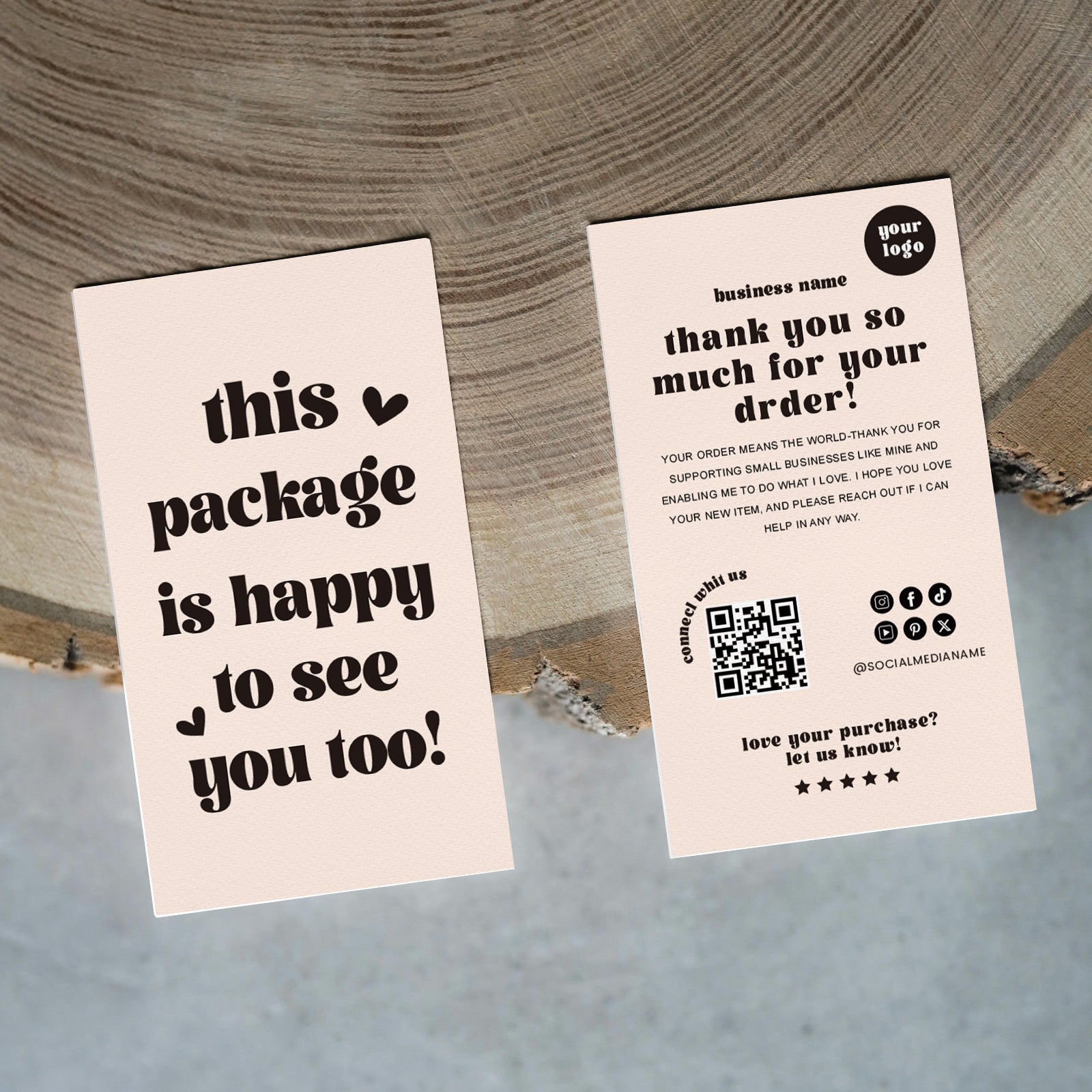 DISONTAG Small Business Editable Thank You Card - T14