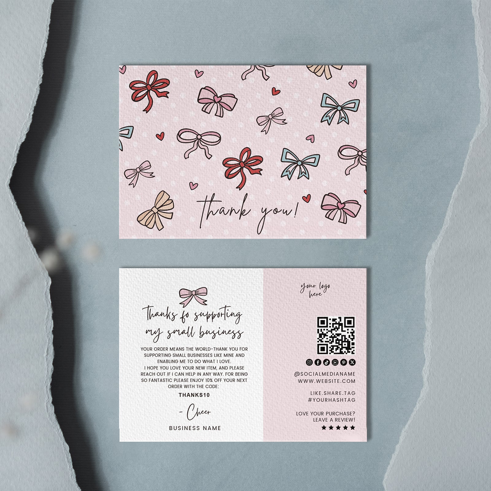 DISONTAG Small Business Editable Thank You Card - T16