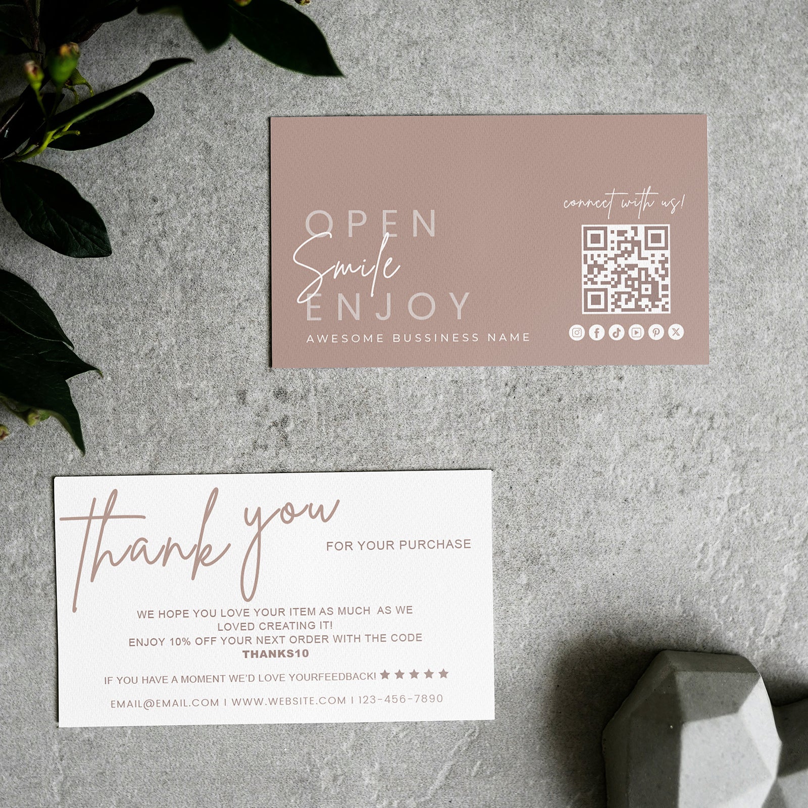 DISONTAG Small Business Editable Thank You Card - T5