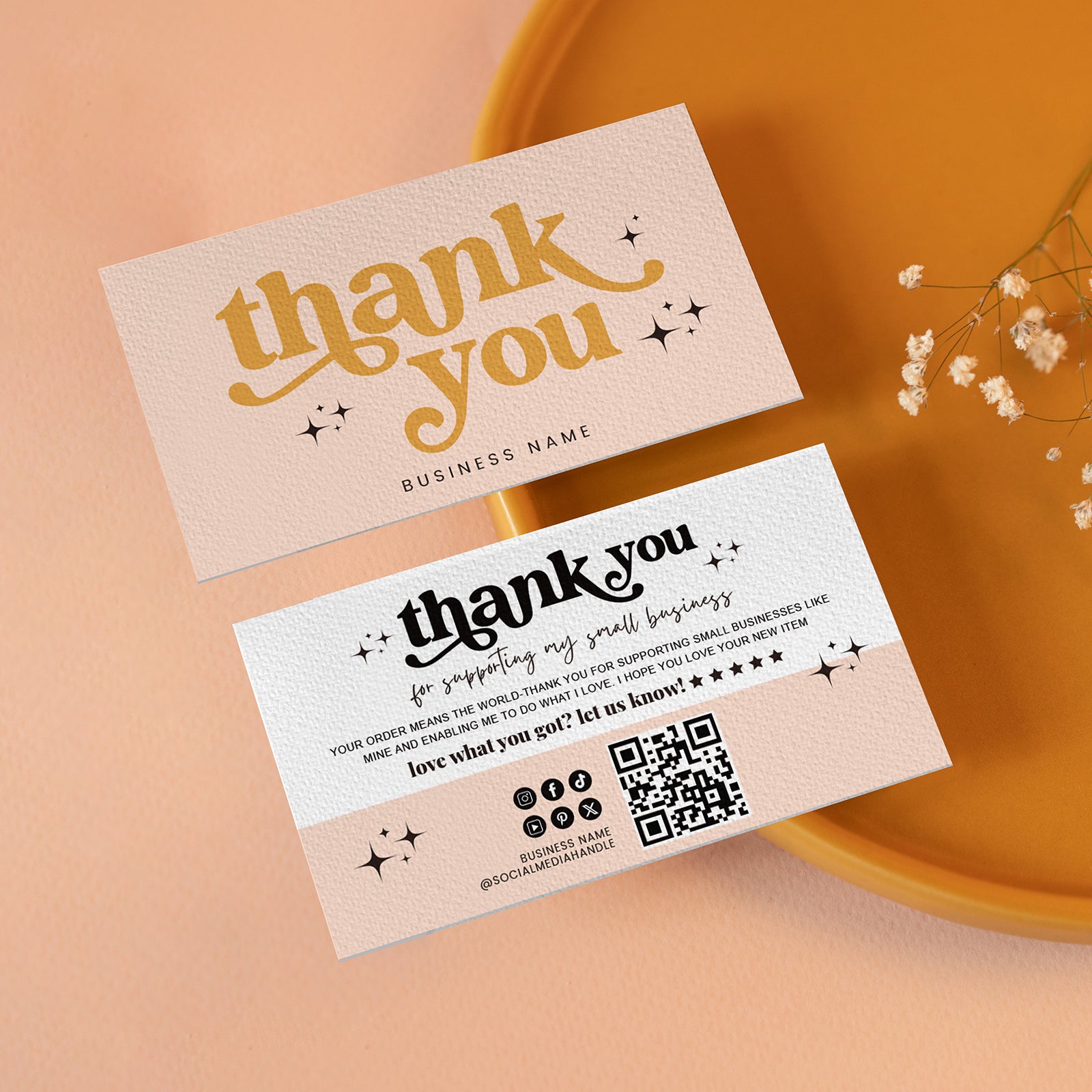 DISONTAG Small Business Editable Thank You Card - T1