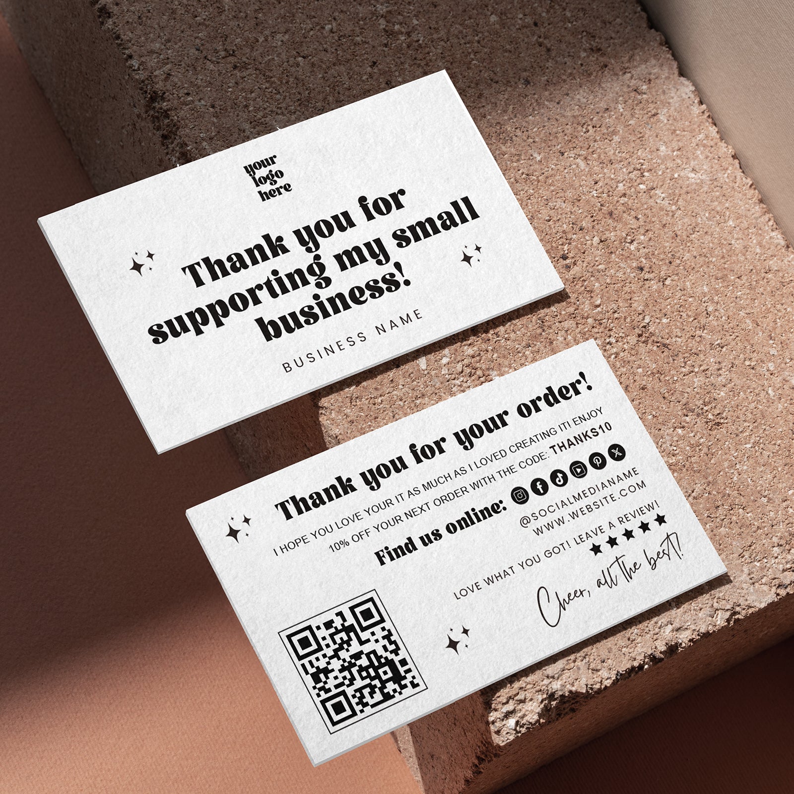 DISONTAG Small Business Editable Thank You Card - T10