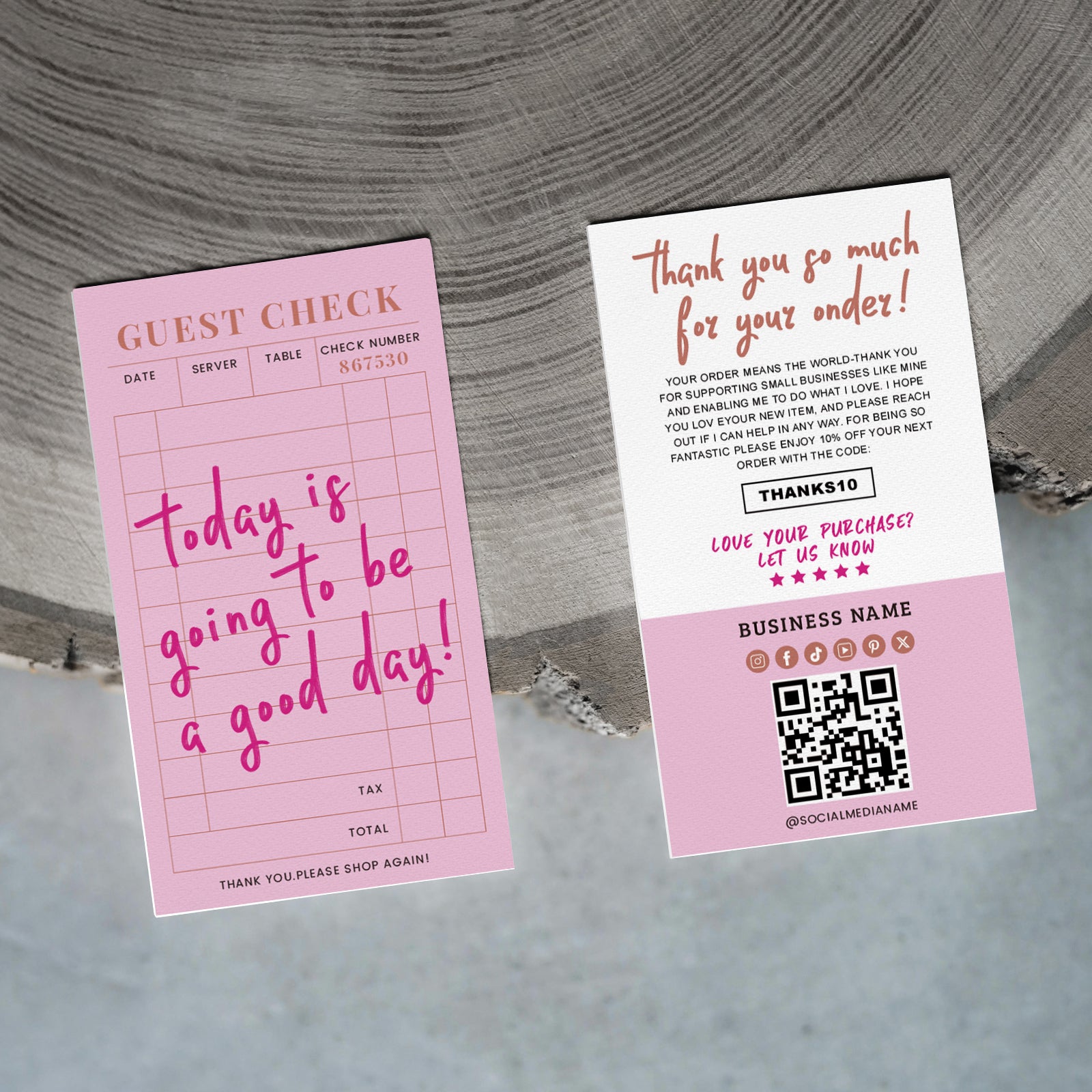 DISONTAG Small Business Editable Thank You Card - T12