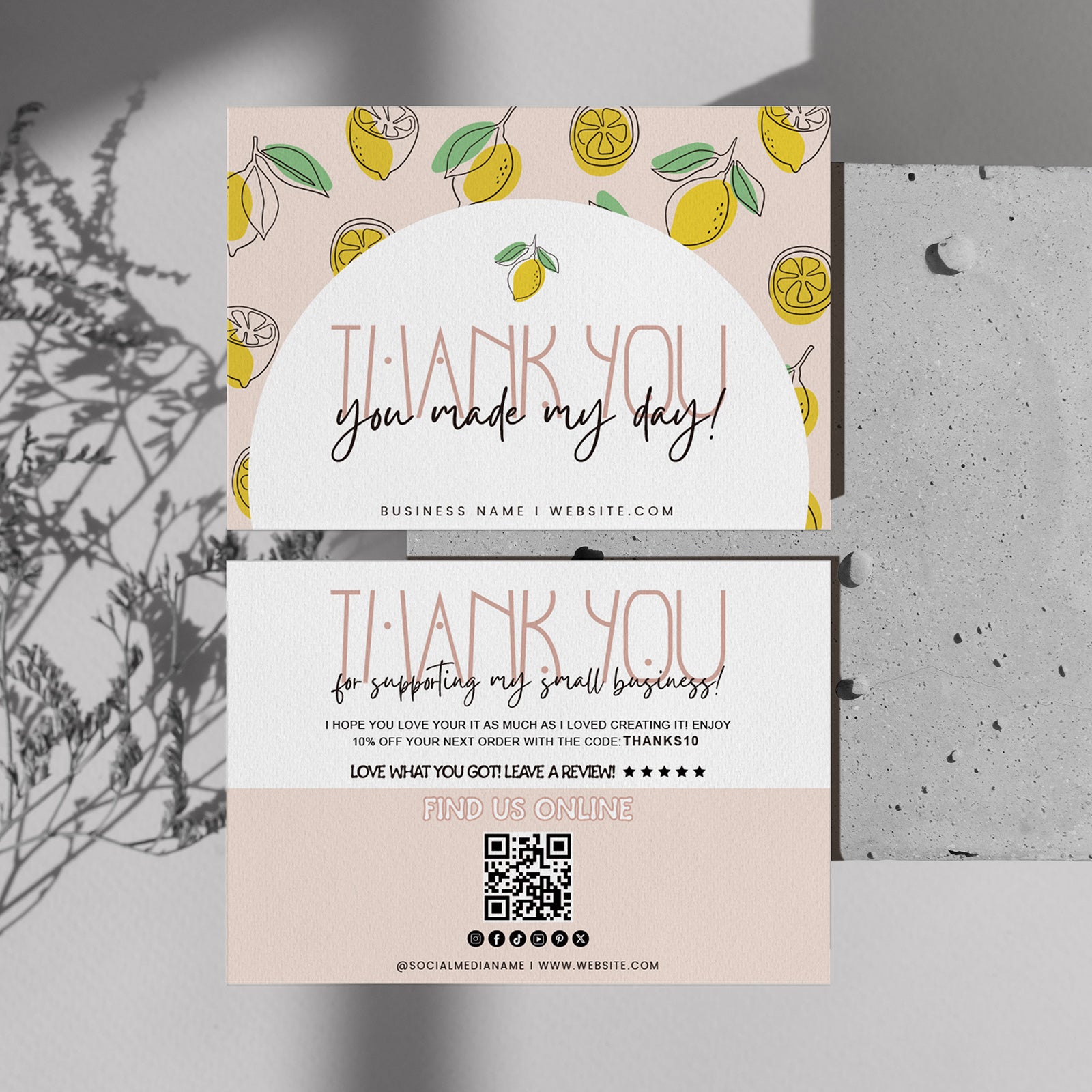 DISONTAG Small Business Editable Thank You Card - T17