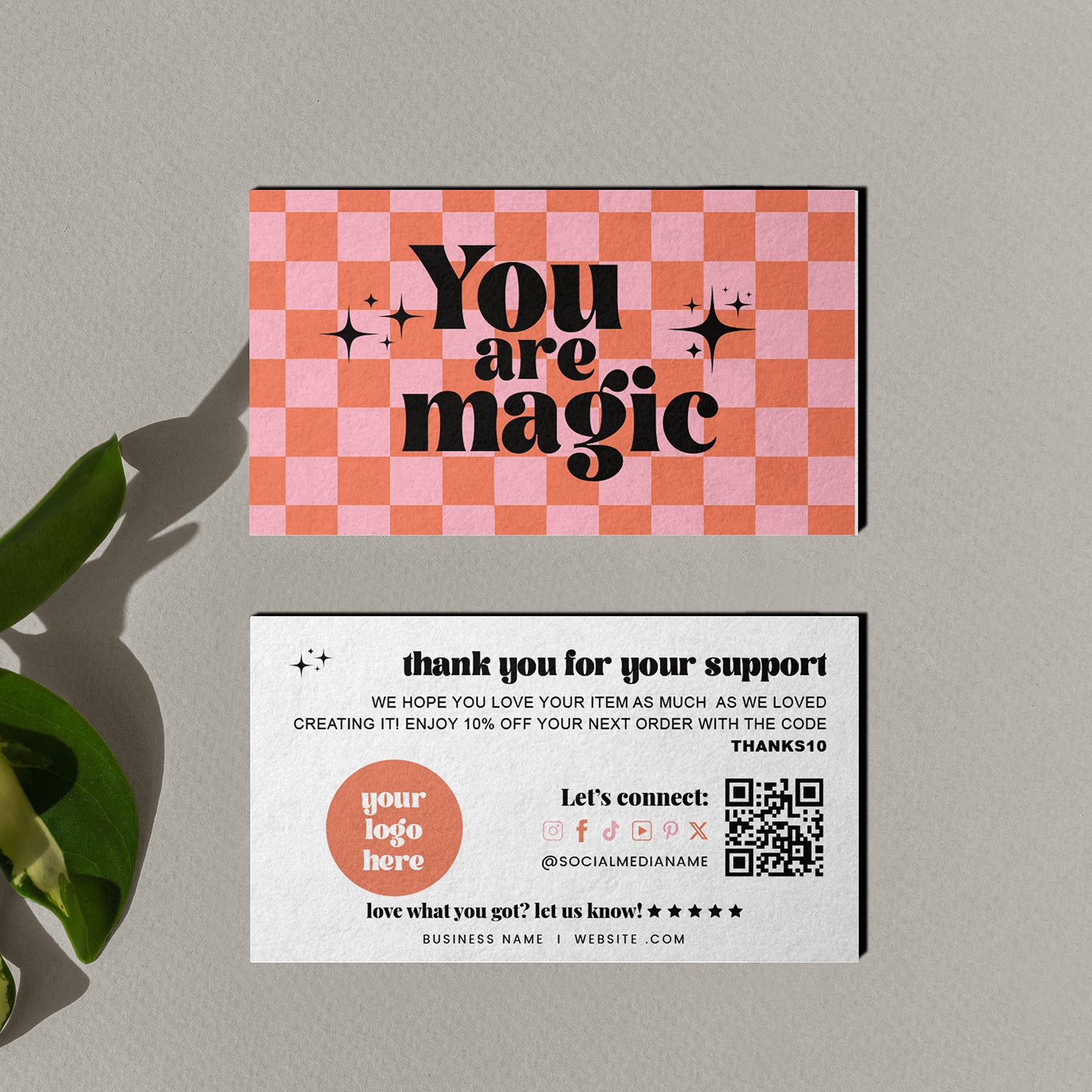 DISONTAG Small Business Editable Thank You Card - T7