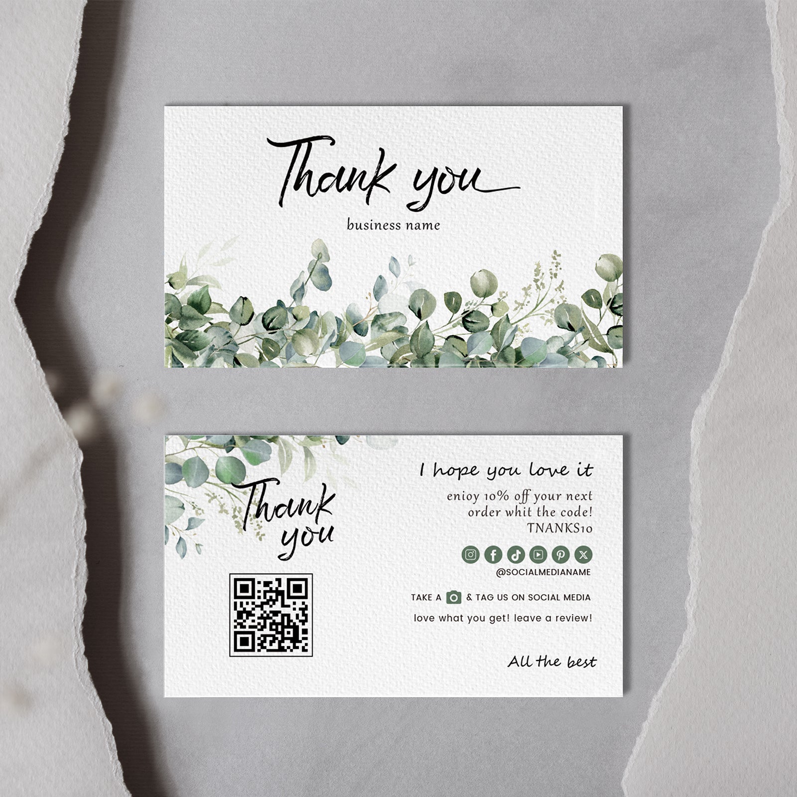 DISONTAG Small Business Editable Thank You Card - T9
