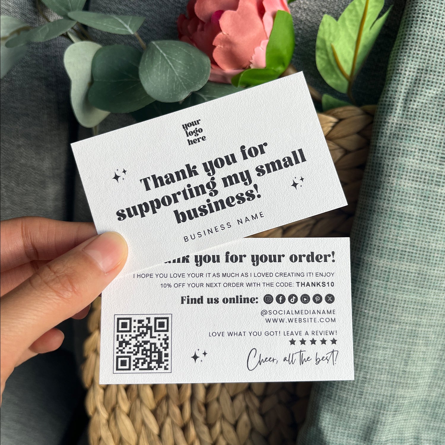 DISONTAG Small Business Editable Thank You Card - T10